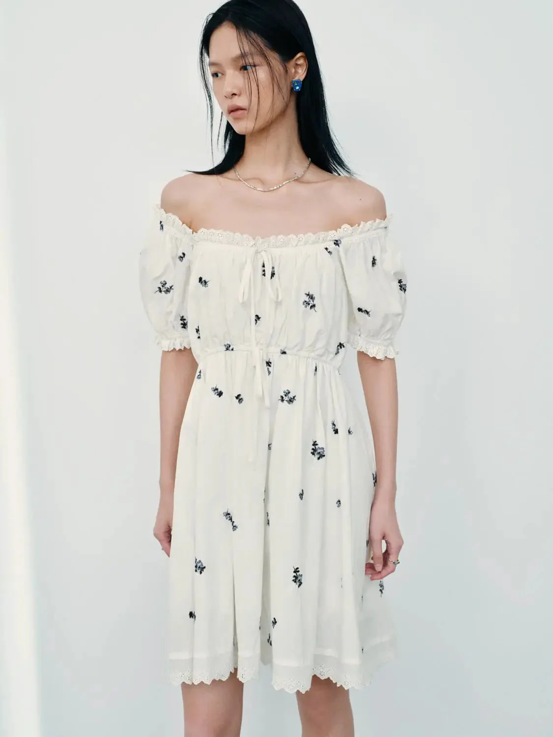 12384-cotton-shirring-detail-ruffle-trim-aline-midi-dresses-2.webp Cotton Shirring Detail Ruffle Trim Aline Midi Dresses