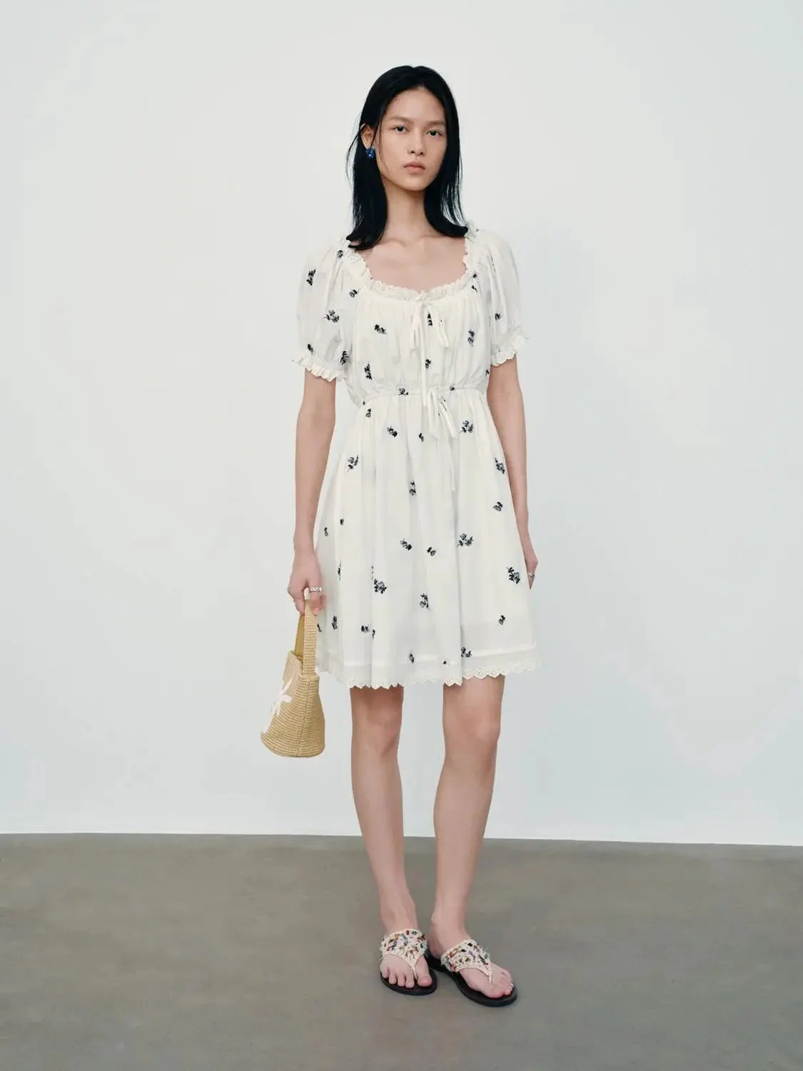 12384-cotton-shirring-detail-ruffle-trim-aline-midi-dresses-4.webp Cotton Shirring Detail Ruffle Trim Aline Midi Dresses
