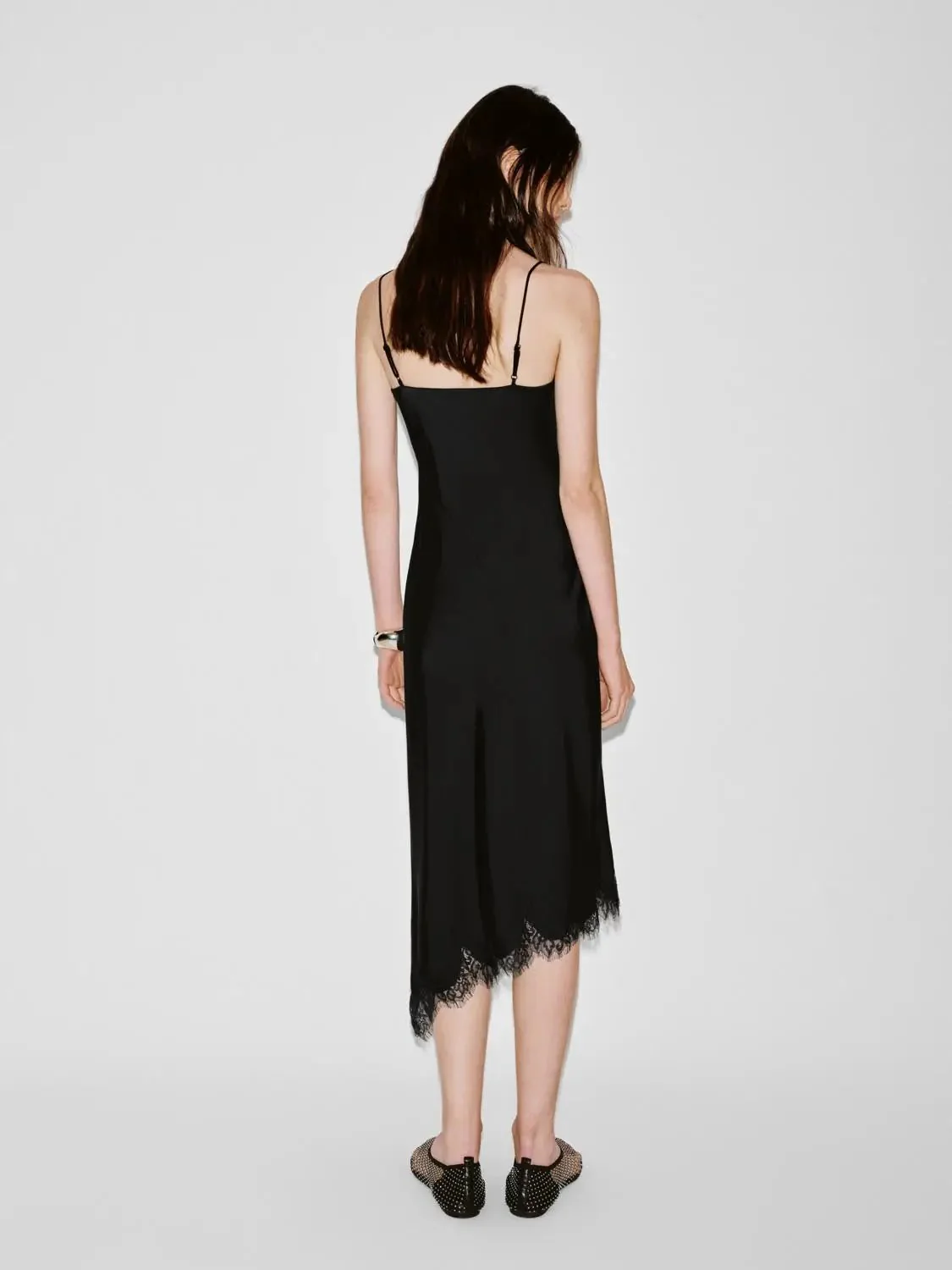 12418-classic-lace-trim-spaghetti-strap-a-line-belted-dress-6.webp Classic Lace Trim Spaghetti Strap A Line Belted Dress