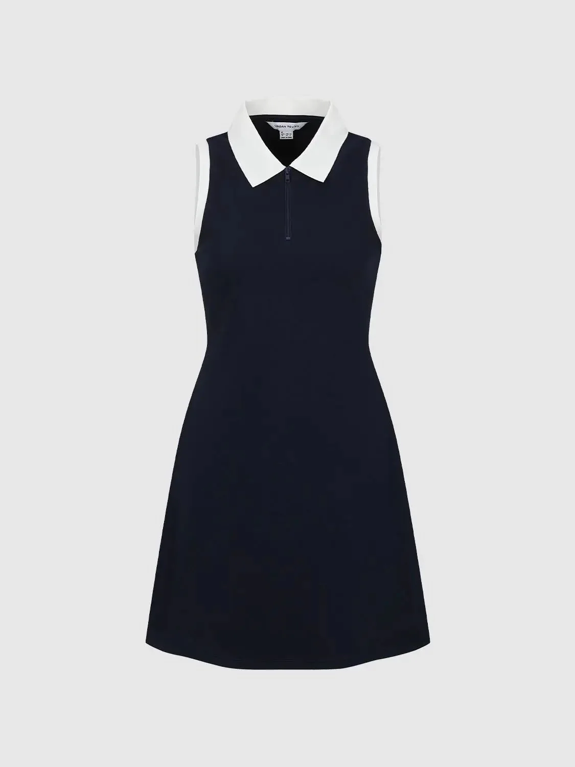 12441-contrast-cotton-blend-polo-collar-sleeveless-a-line-dresses-15.webp Contrast Cotton Blend Polo Collar Sleeveless A Line Dresses