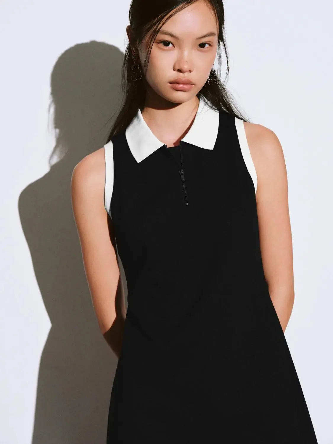 12441-contrast-cotton-blend-polo-collar-sleeveless-a-line-dresses-19.webp Contrast Cotton Blend Polo Collar Sleeveless A Line Dresses