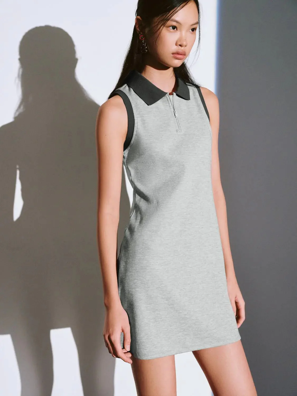 12441-contrast-cotton-blend-polo-collar-sleeveless-a-line-dresses-2.webp Contrast Cotton Blend Polo Collar Sleeveless A Line Dresses
