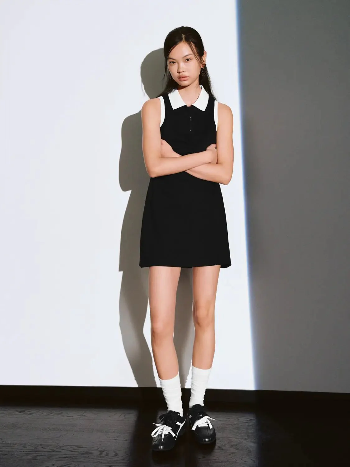 12441-contrast-cotton-blend-polo-collar-sleeveless-a-line-dresses-20.webp Contrast Cotton Blend Polo Collar Sleeveless A Line Dresses