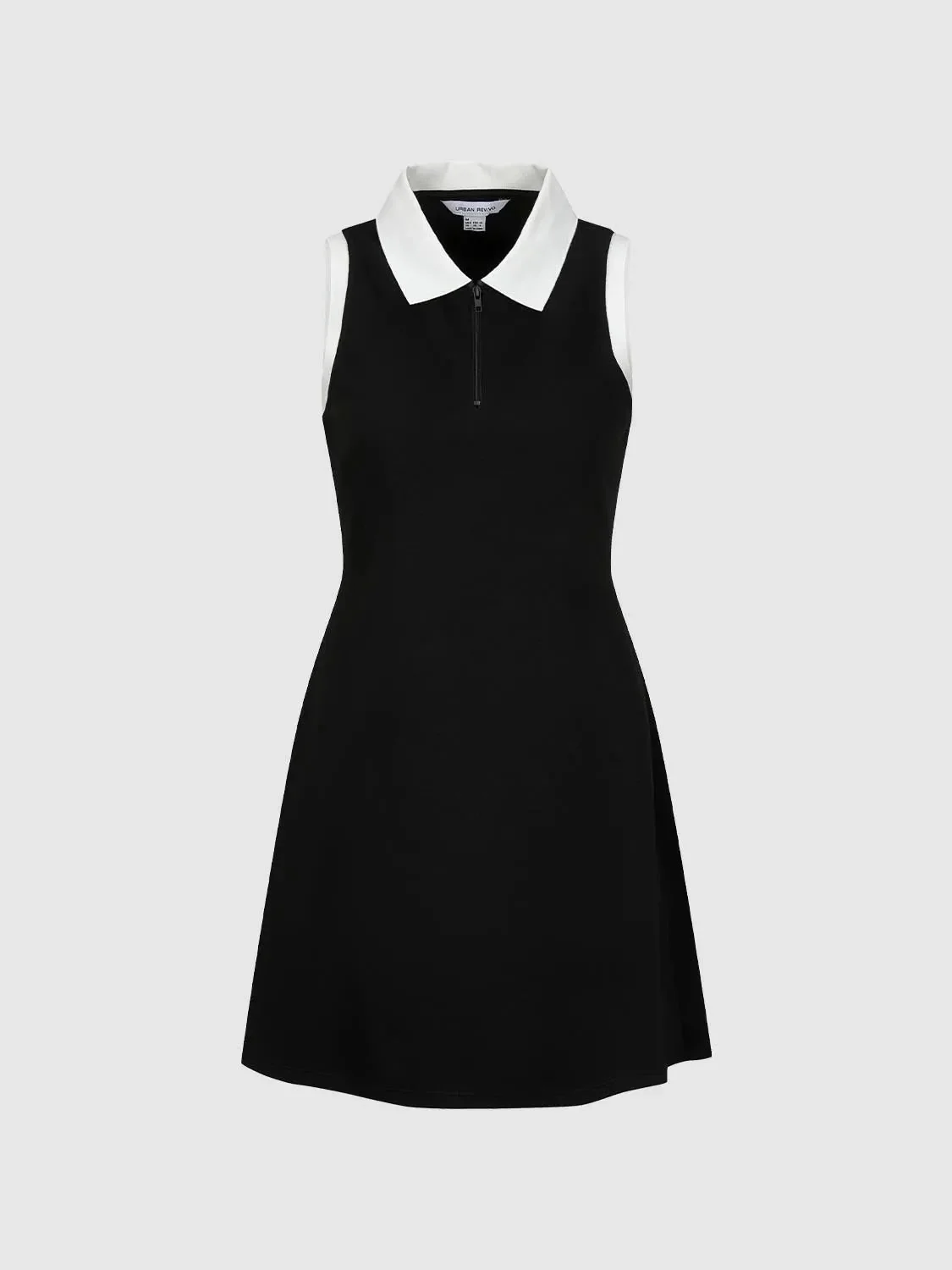 12441-contrast-cotton-blend-polo-collar-sleeveless-a-line-dresses-23.webp Contrast Cotton Blend Polo Collar Sleeveless A Line Dresses