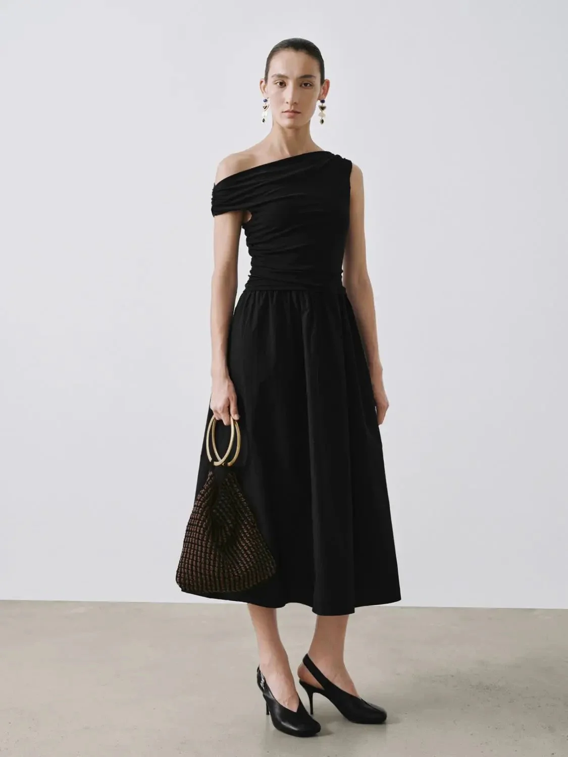 12485-one-shoulder-ruched-a-line-midi-viscose-blend-dress-12.webp One Shoulder Ruched A-Line Midi Viscose Blend Dress