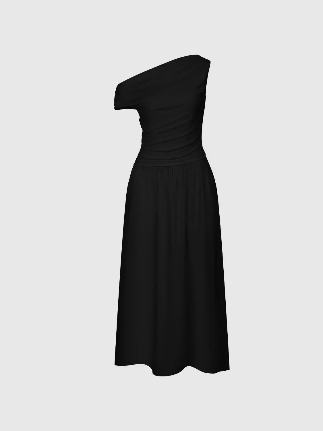 12485-one-shoulder-ruched-a-line-midi-viscose-blend-dress-15.webp One Shoulder Ruched A-Line Midi Viscose Blend Dress