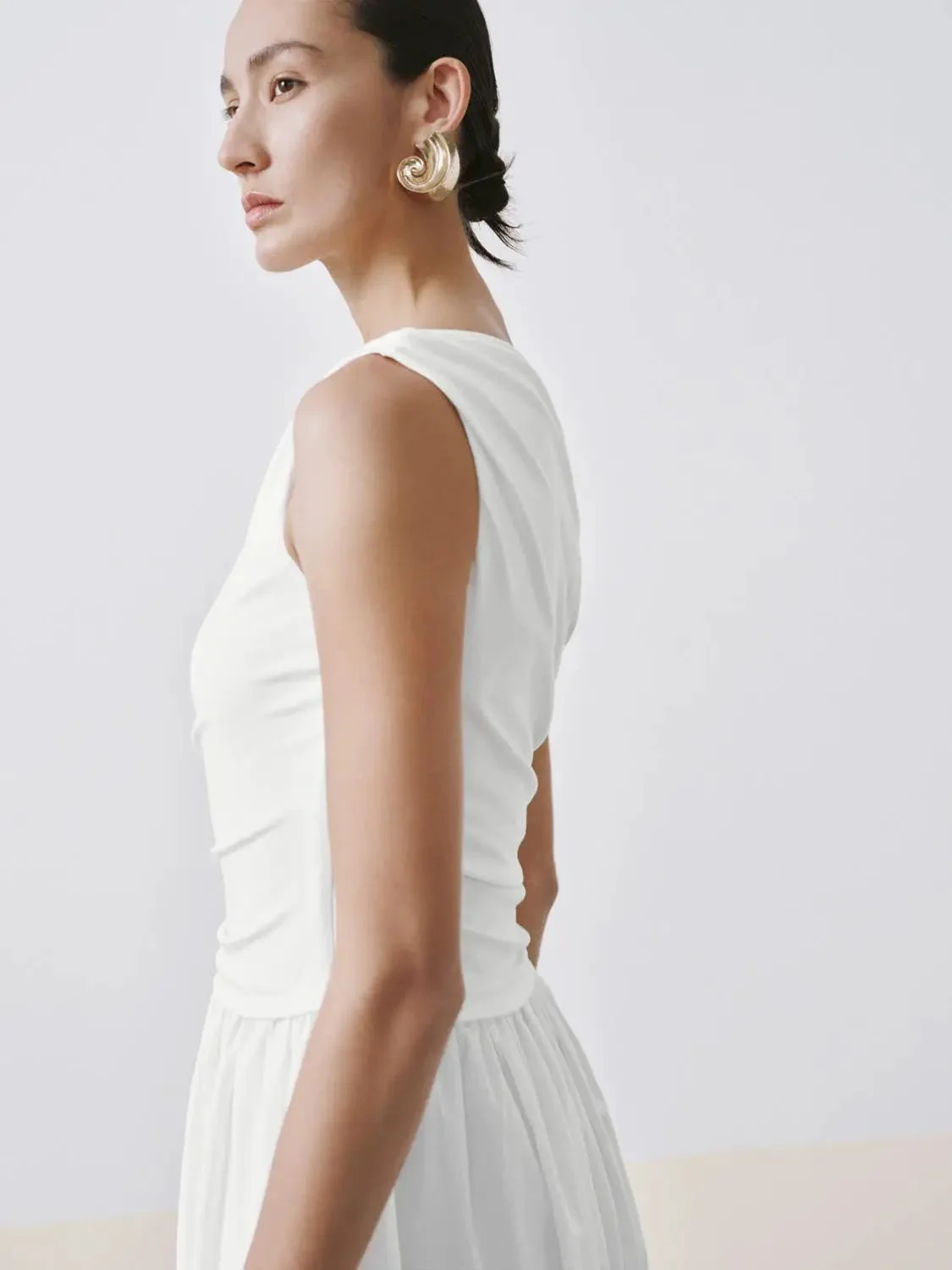 12485-one-shoulder-ruched-a-line-midi-viscose-blend-dress-2.webp One Shoulder Ruched A-Line Midi Viscose Blend Dress