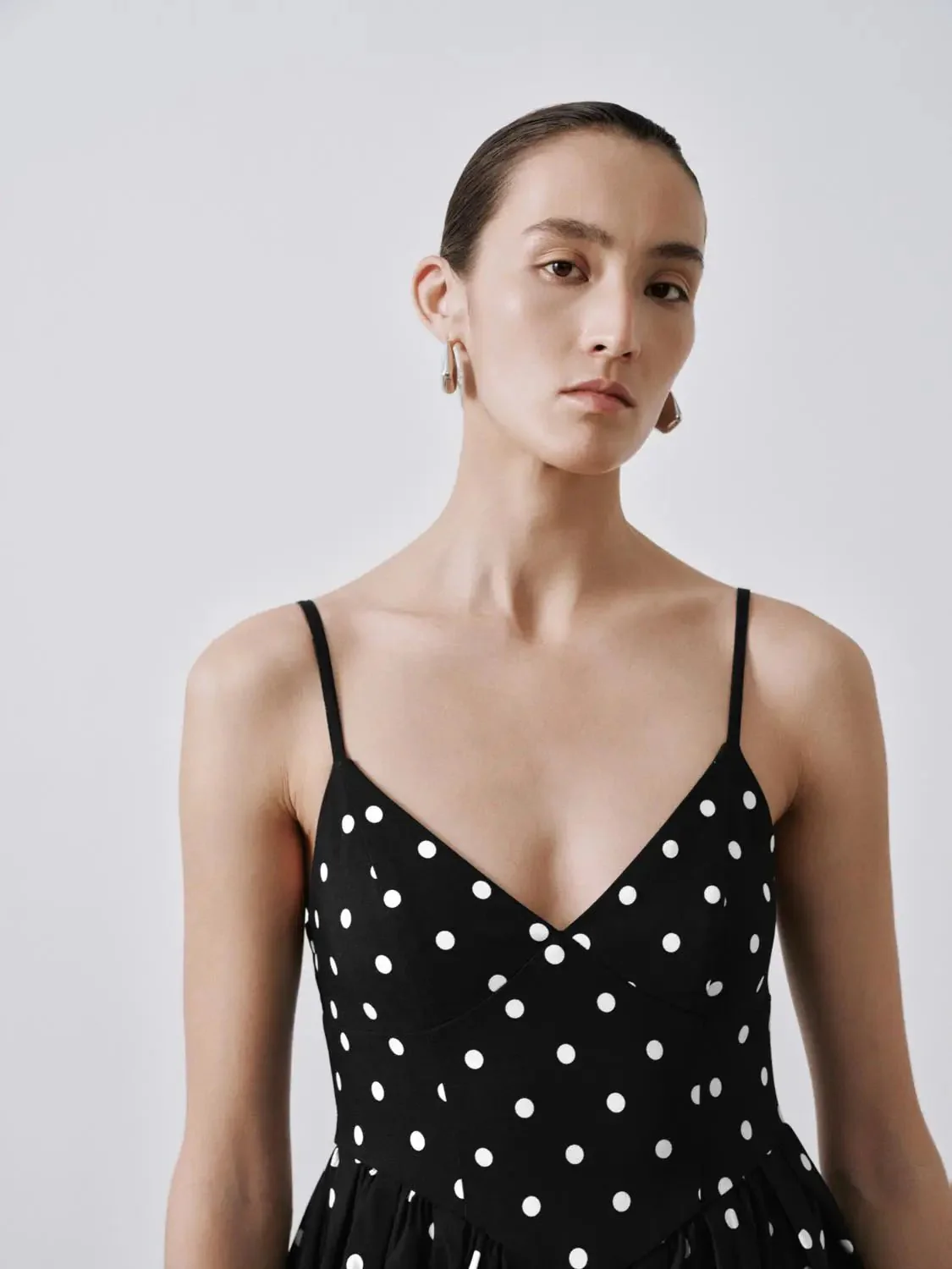 12524-polka-dot-strappy-viscose-a-line-dresses-3.webp Polka Dot Strappy Viscose A Line Dresses