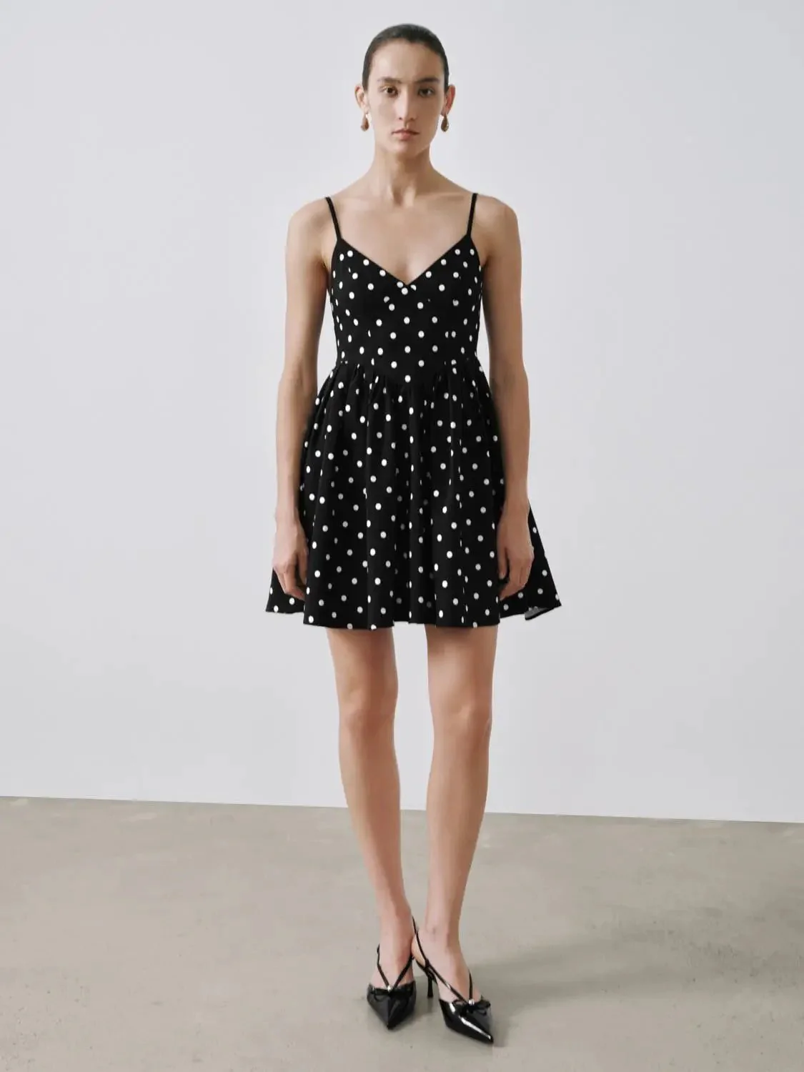 12524-polka-dot-strappy-viscose-a-line-dresses-4.webp Polka Dot Strappy Viscose A Line Dresses
