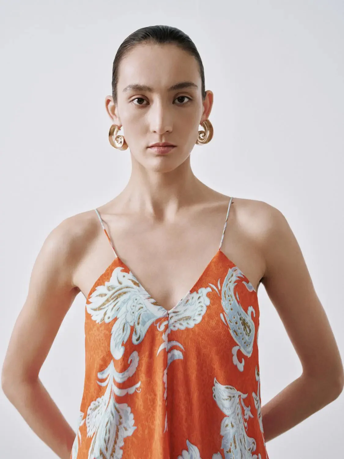 Floral Intarsia Strappy A Line Lined Midi Dress