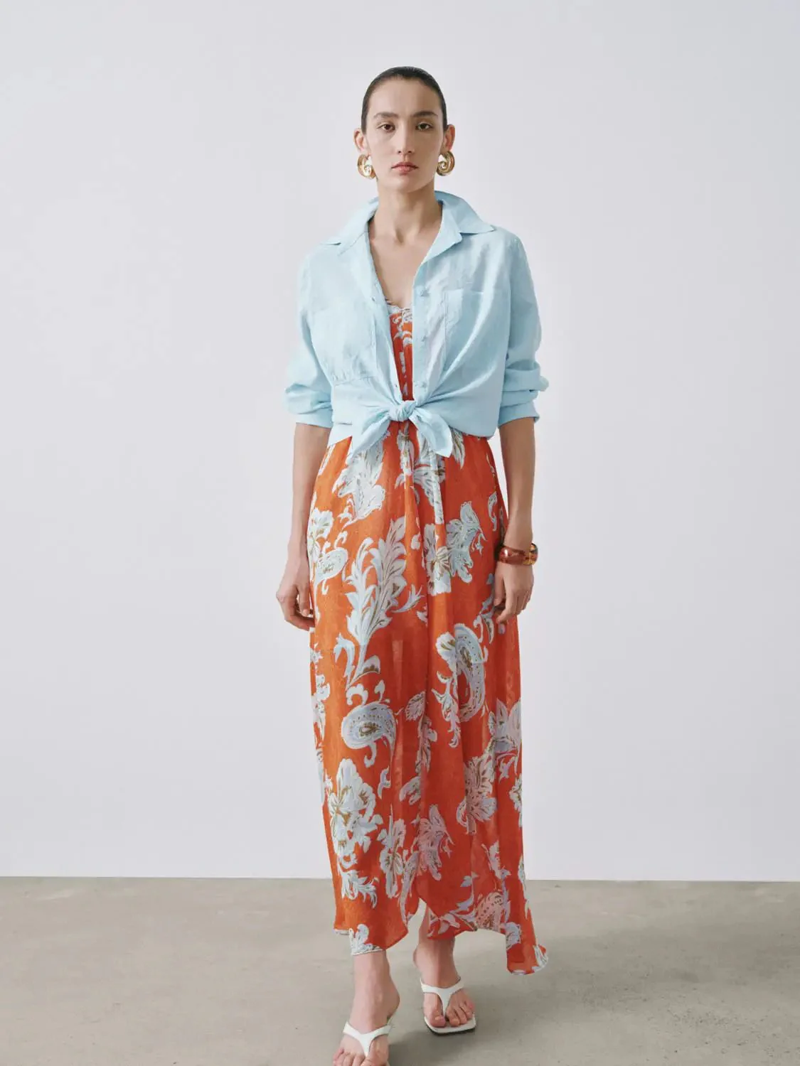 Floral Intarsia Strappy A Line Lined Midi Dress