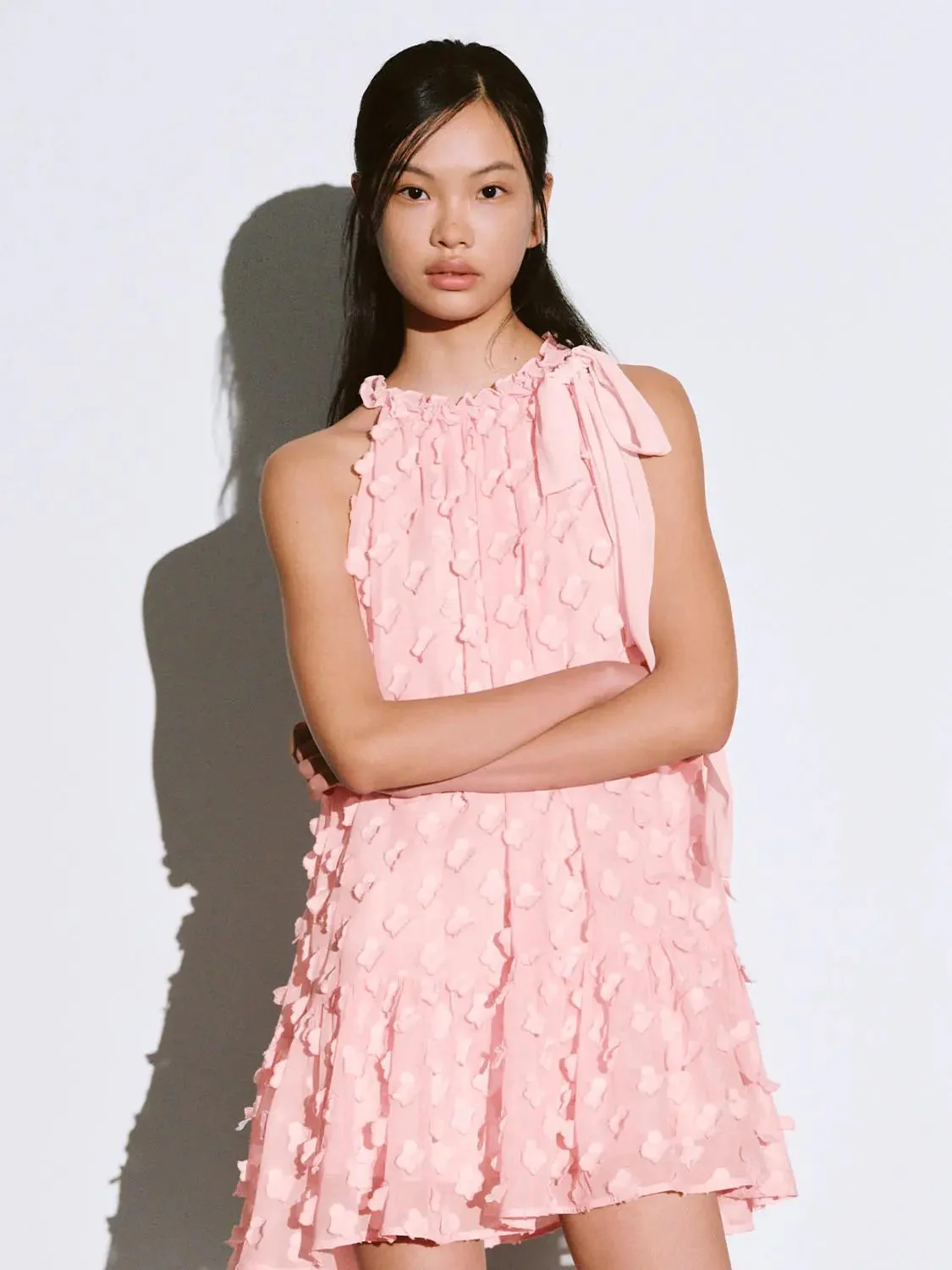 12542-floral-embellished-ruffle-trim-halter-neck-a-line-dress-9.webp Floral Embellished Ruffle Trim Halter Neck A-Line Dress