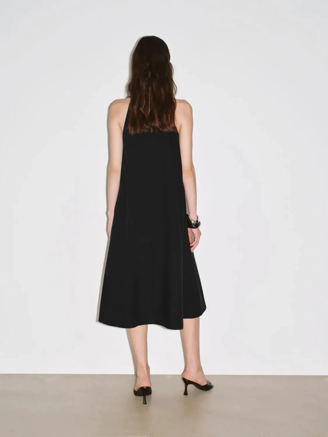 Cotton Shell A Line Sleeveless Midi Dress
