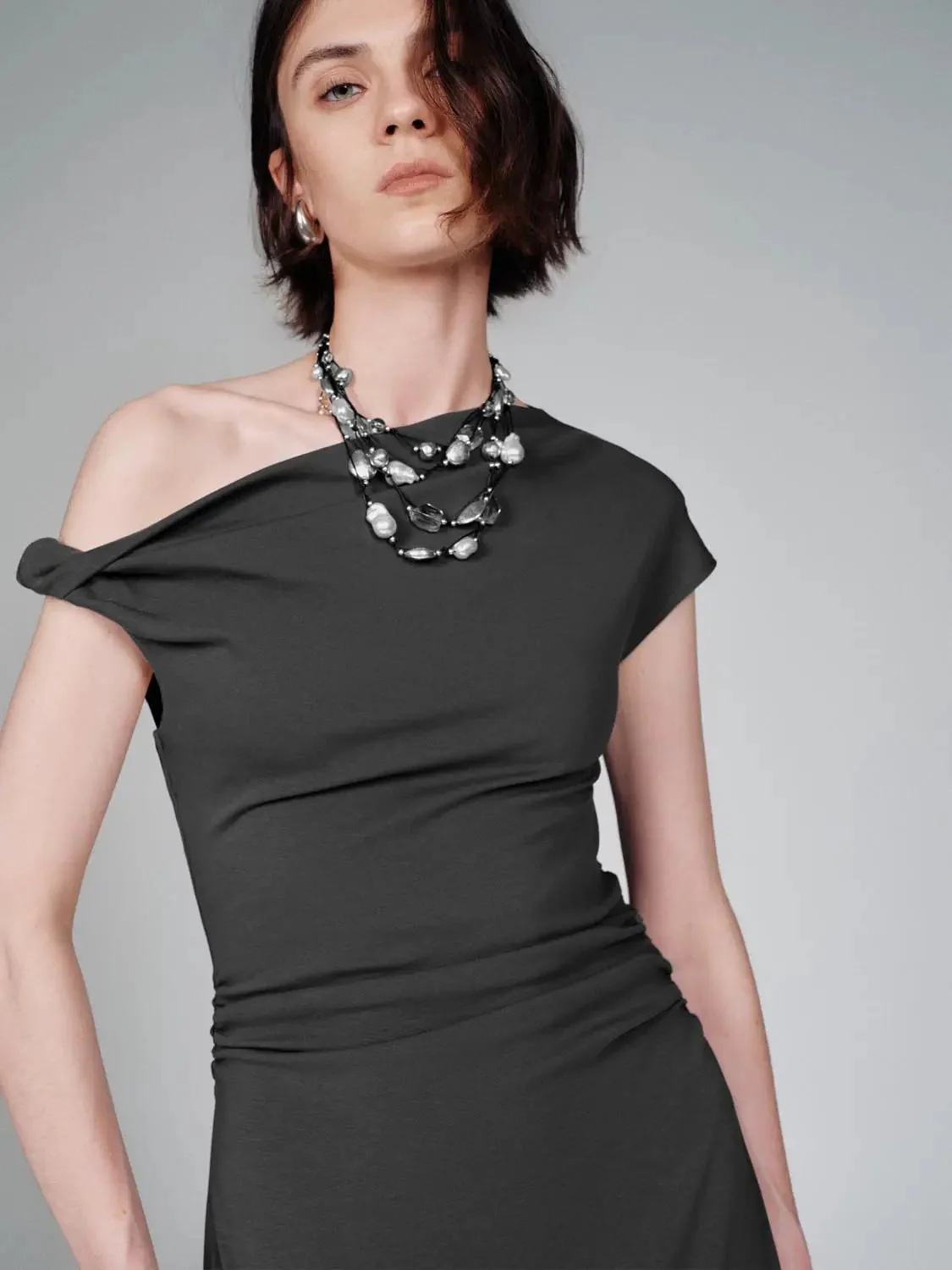 12602-one-shoulder-ruched-a-line-cotton-blend-midi-dress-3.webp One Shoulder Ruched A-Line Cotton Blend Midi Dress