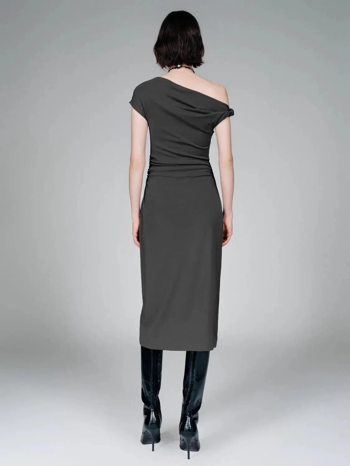 12602-one-shoulder-ruched-a-line-cotton-blend-midi-dress-6.webp One Shoulder Ruched A-Line Cotton Blend Midi Dress