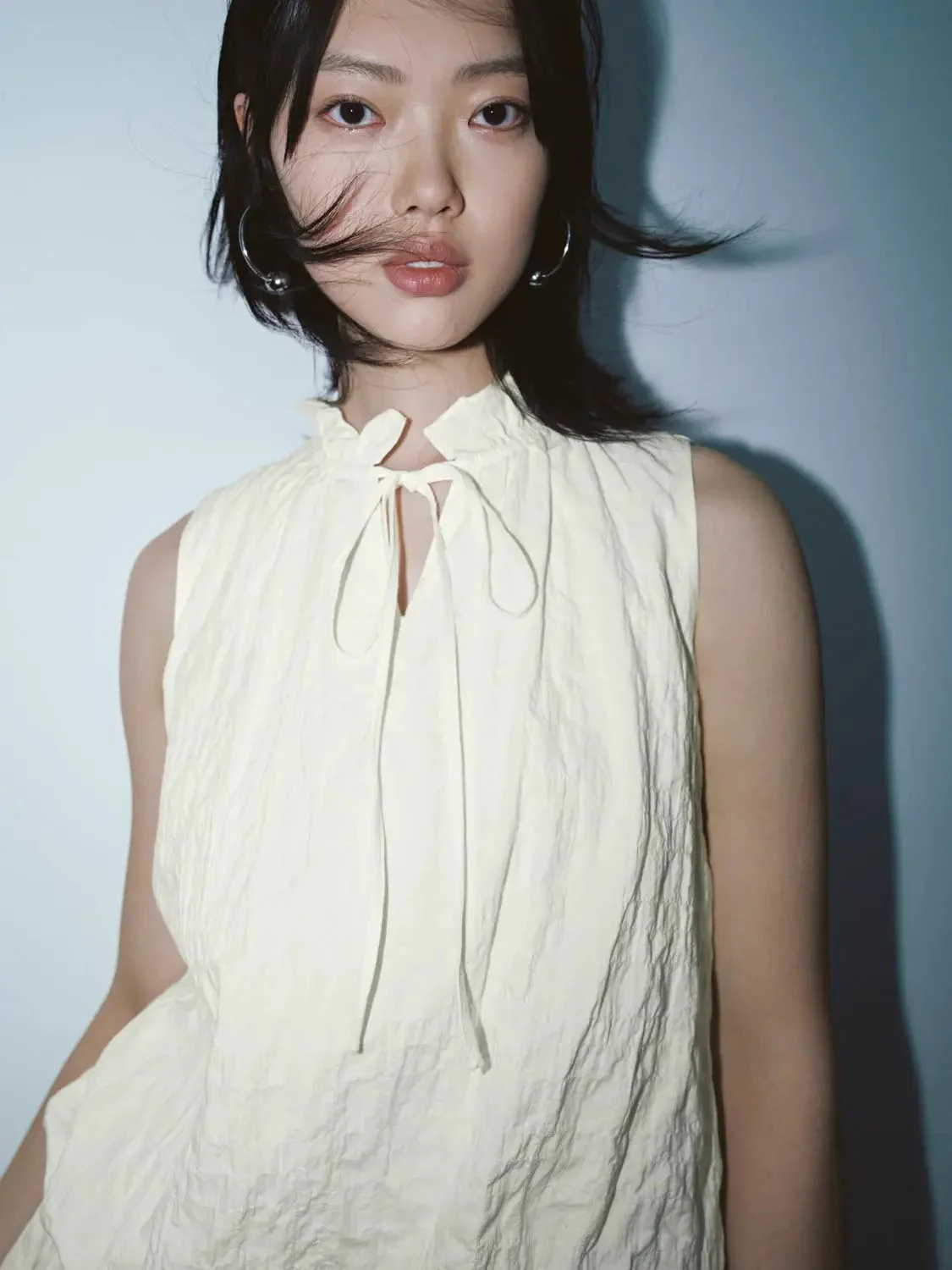 Cotton Sleeveless Ruffle Hem A-Line Dresses