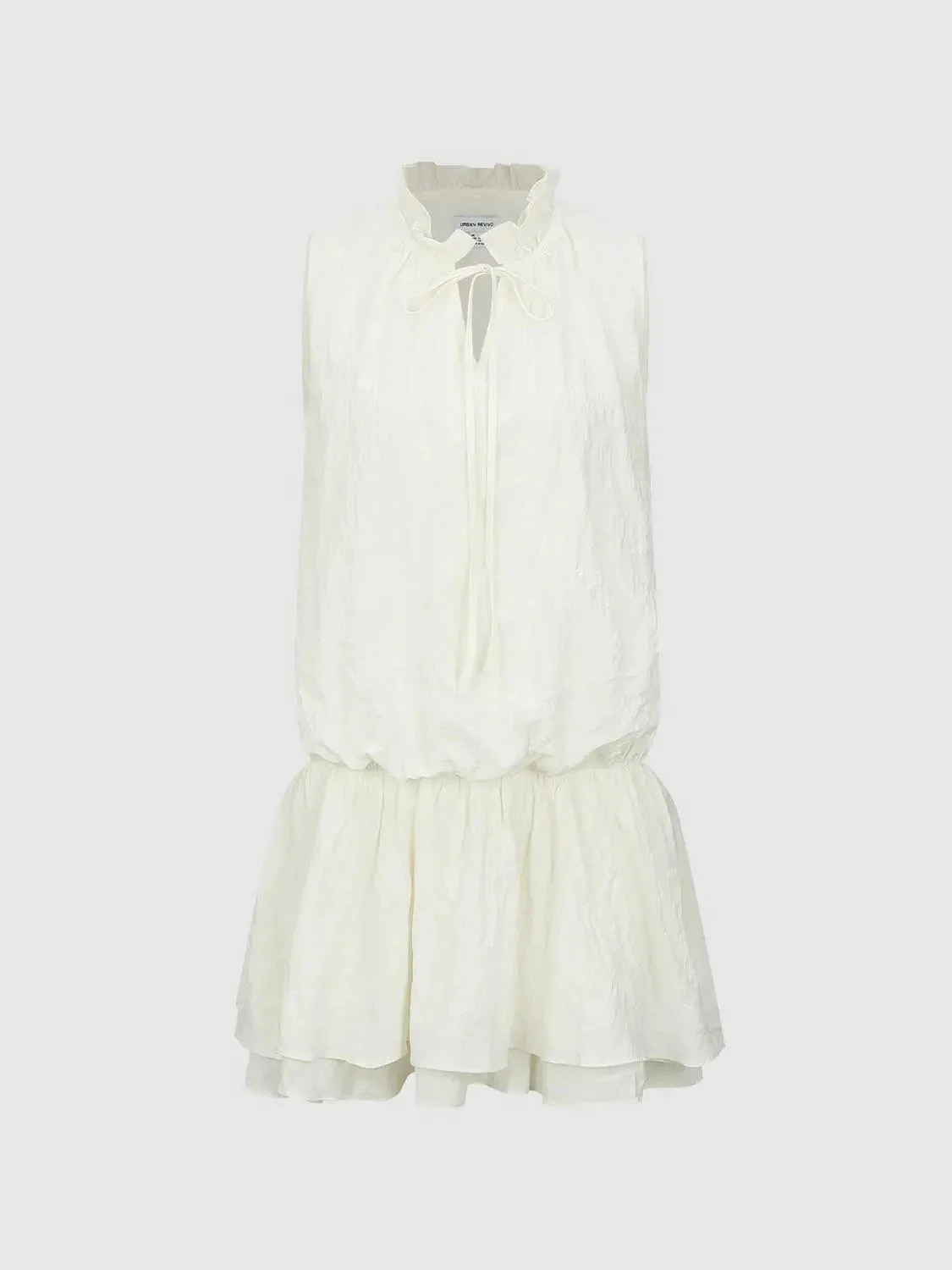 Cotton Sleeveless Ruffle Hem A-Line Dresses