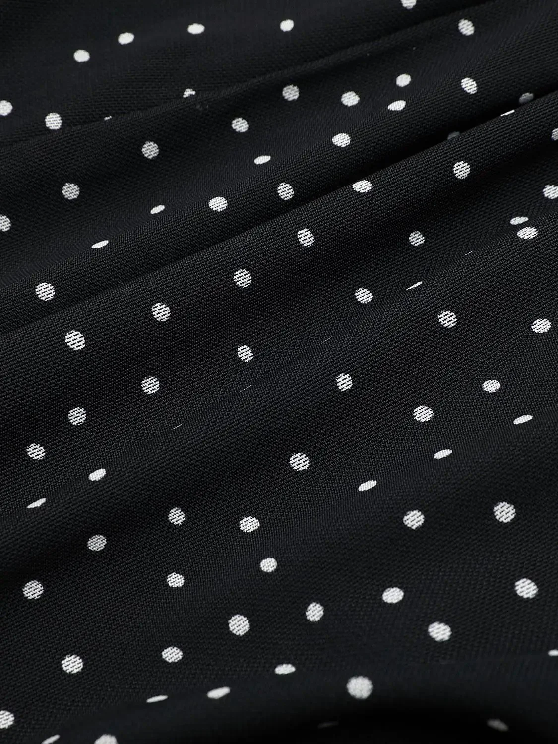 Polka Dot Puff Sleeve Ruffle Hem Midi Dress
