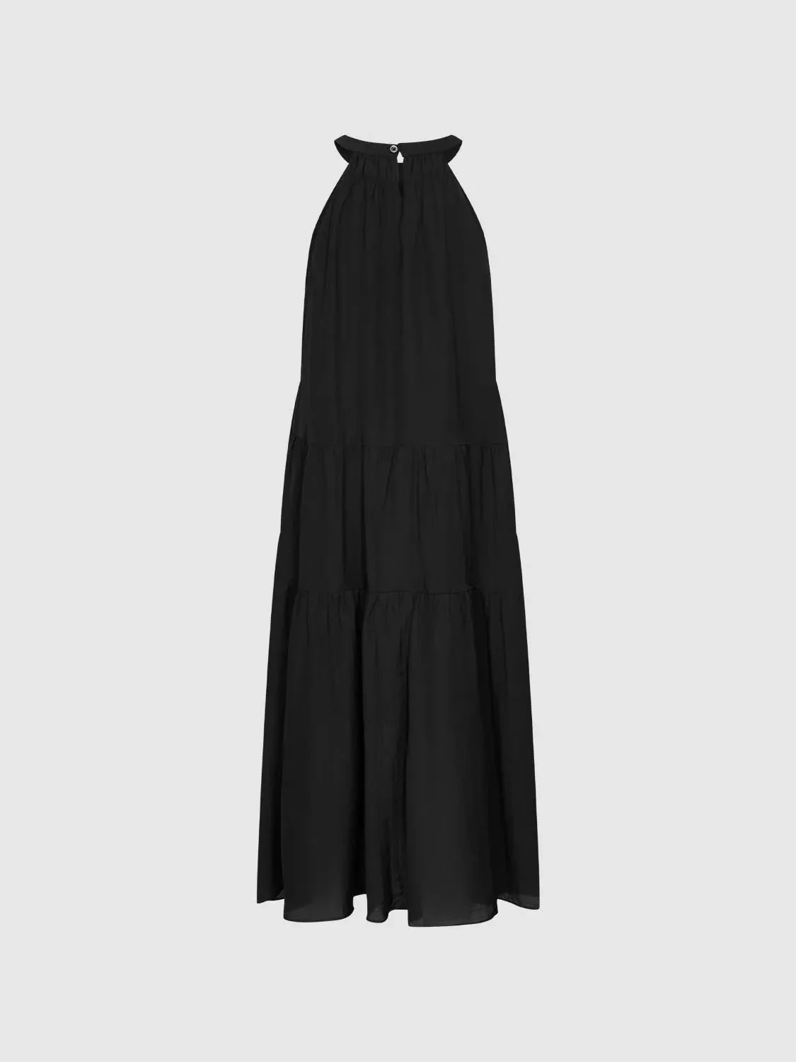 12650-halter-neck-tiered-a-line-elegant-viscose-blend-midi-dress-2.webp Halter Neck Tiered A Line Elegant Viscose Blend Midi Dress
