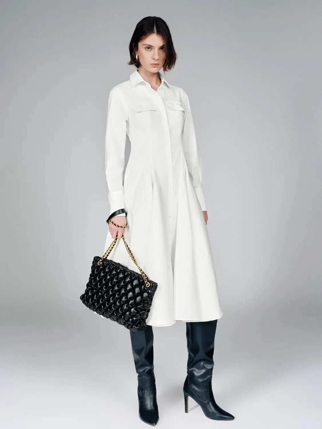 12720-cotton-rich-flap-pocket-collared-a-line-midi-dress-4.webp Cotton Rich Flap Pocket Collared A-Line Midi Dress