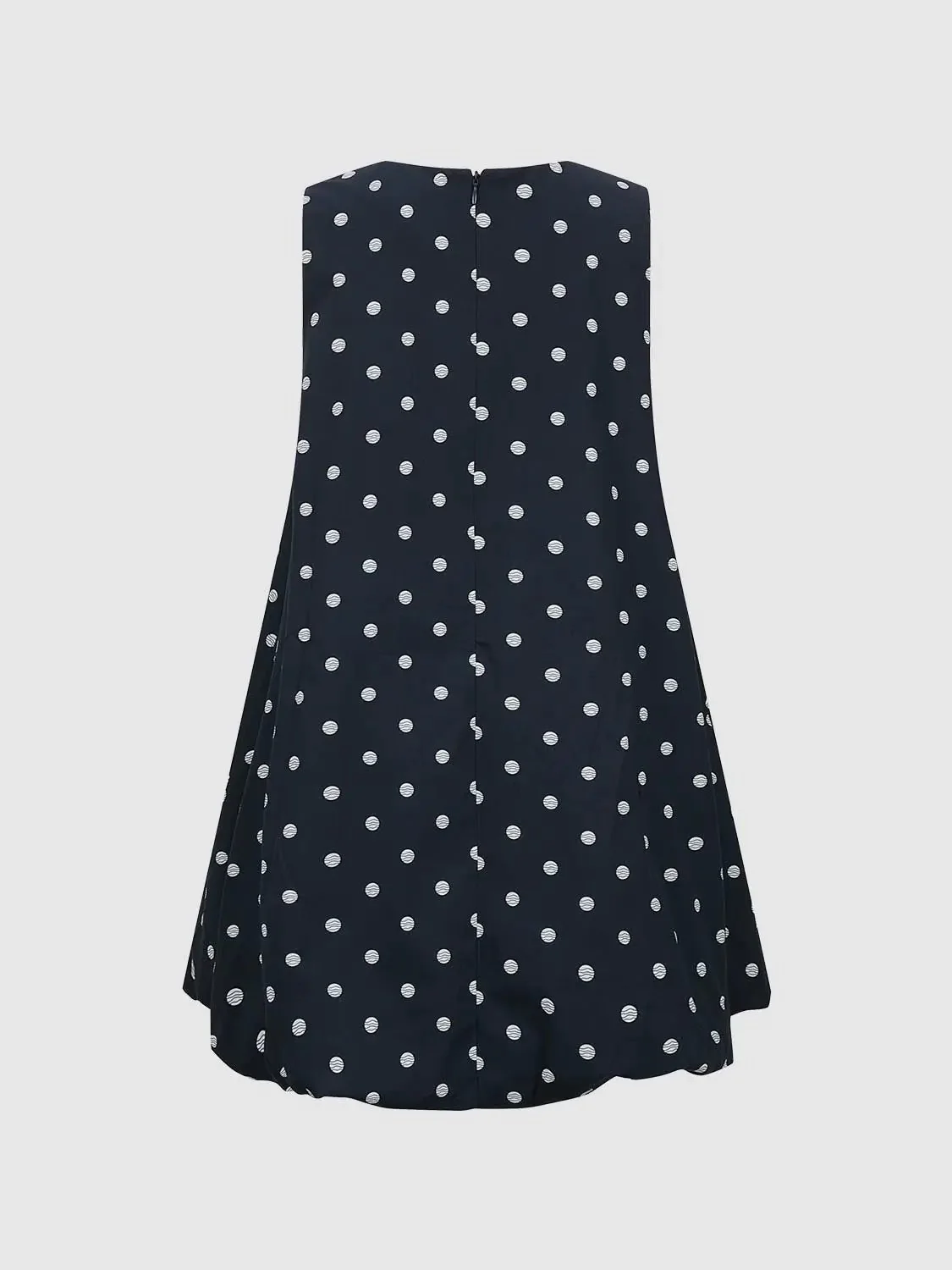 Polka Dot Cotton Shell Sleeveless A-Line Midi Dresses
