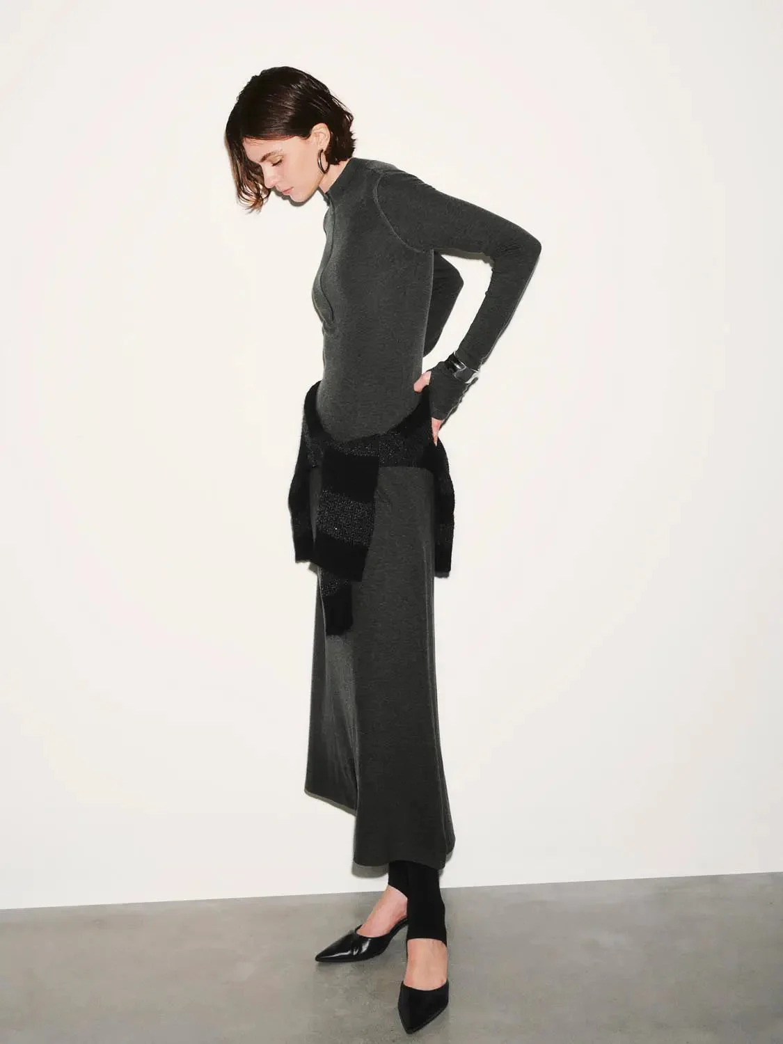 12793-mock-neck-half-zip-knit-a-line-maxi-dresses-3.webp Mock Neck Half Zip Knit A Line Maxi Dresses