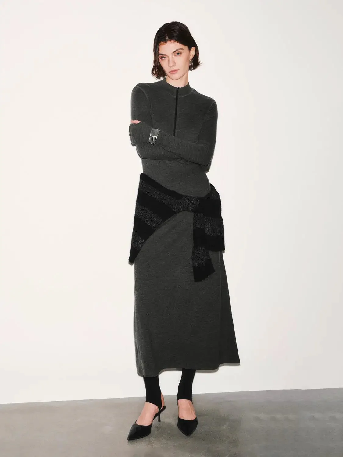 12793-mock-neck-half-zip-knit-a-line-maxi-dresses-5.webp Mock Neck Half Zip Knit A Line Maxi Dresses