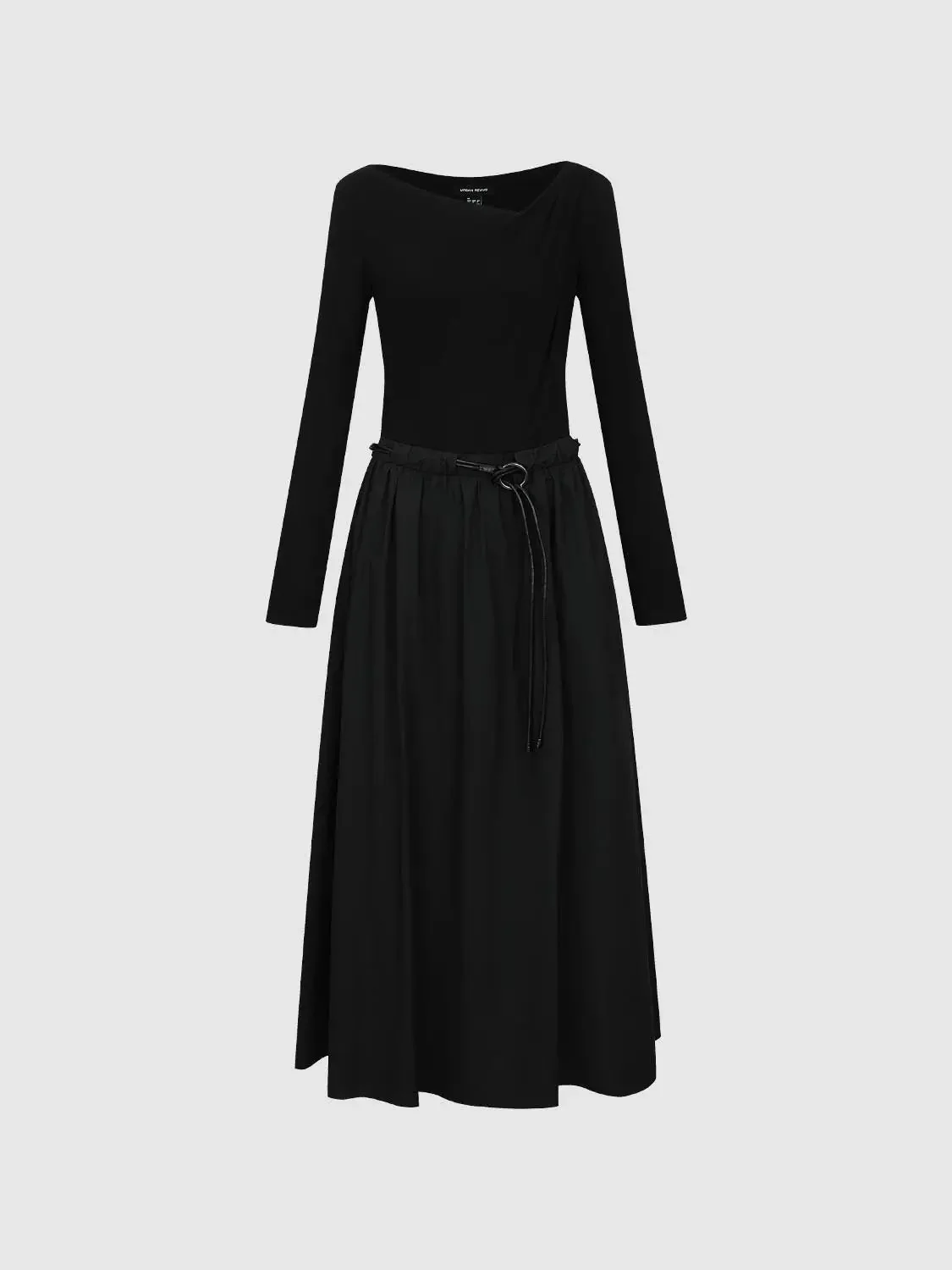12799-draped-belted-long-sleeve-cowl-neck-cotton-midi-dress-7.webp Draped Belted Long Sleeve Cowl Neck Cotton Midi Dress