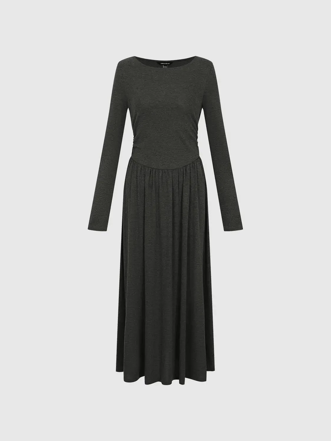 Elegant Ruched Long Sleeve Midi Evening Dresses