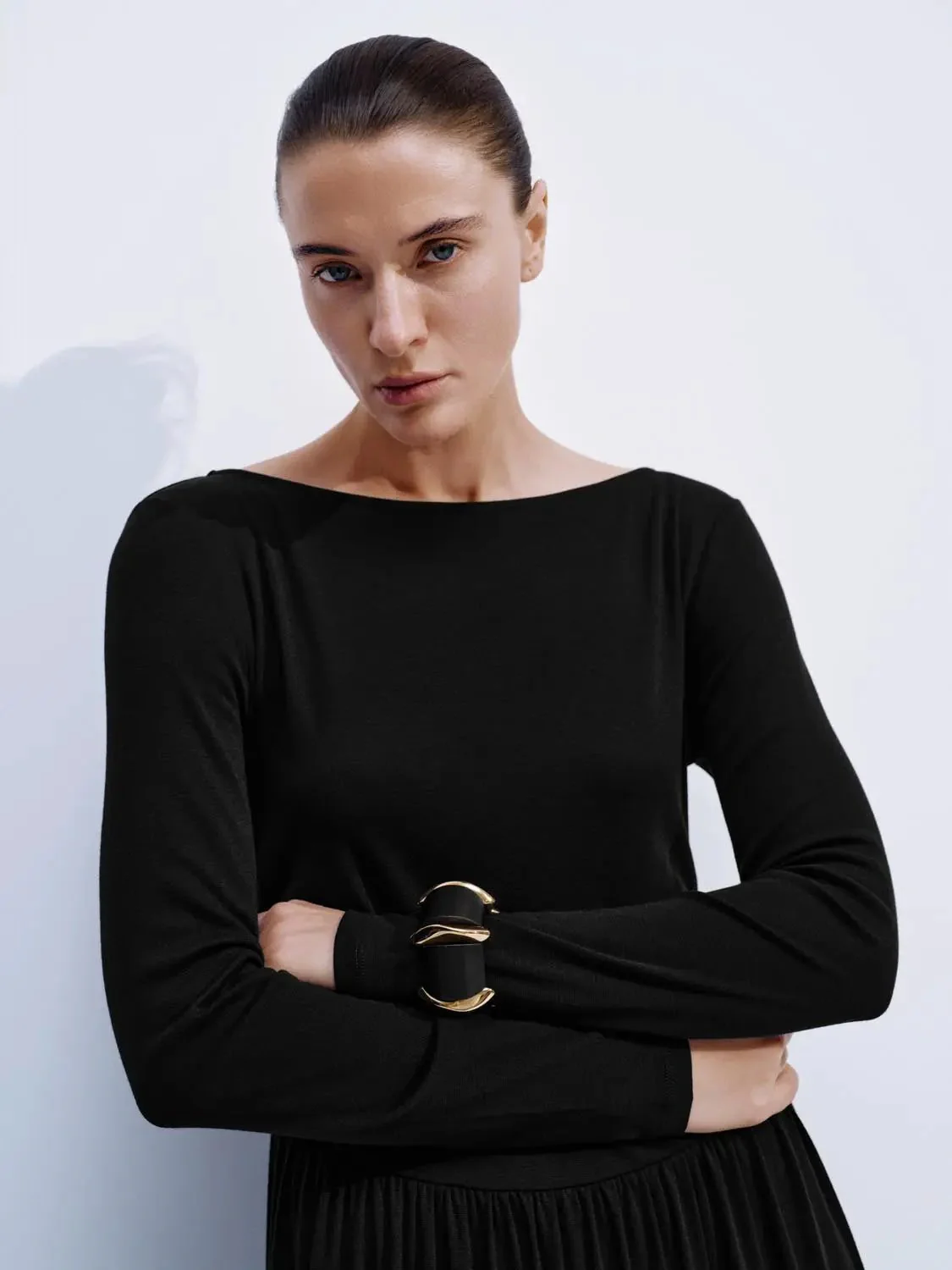 Elegant Ruched Long Sleeve Midi Evening Dresses
