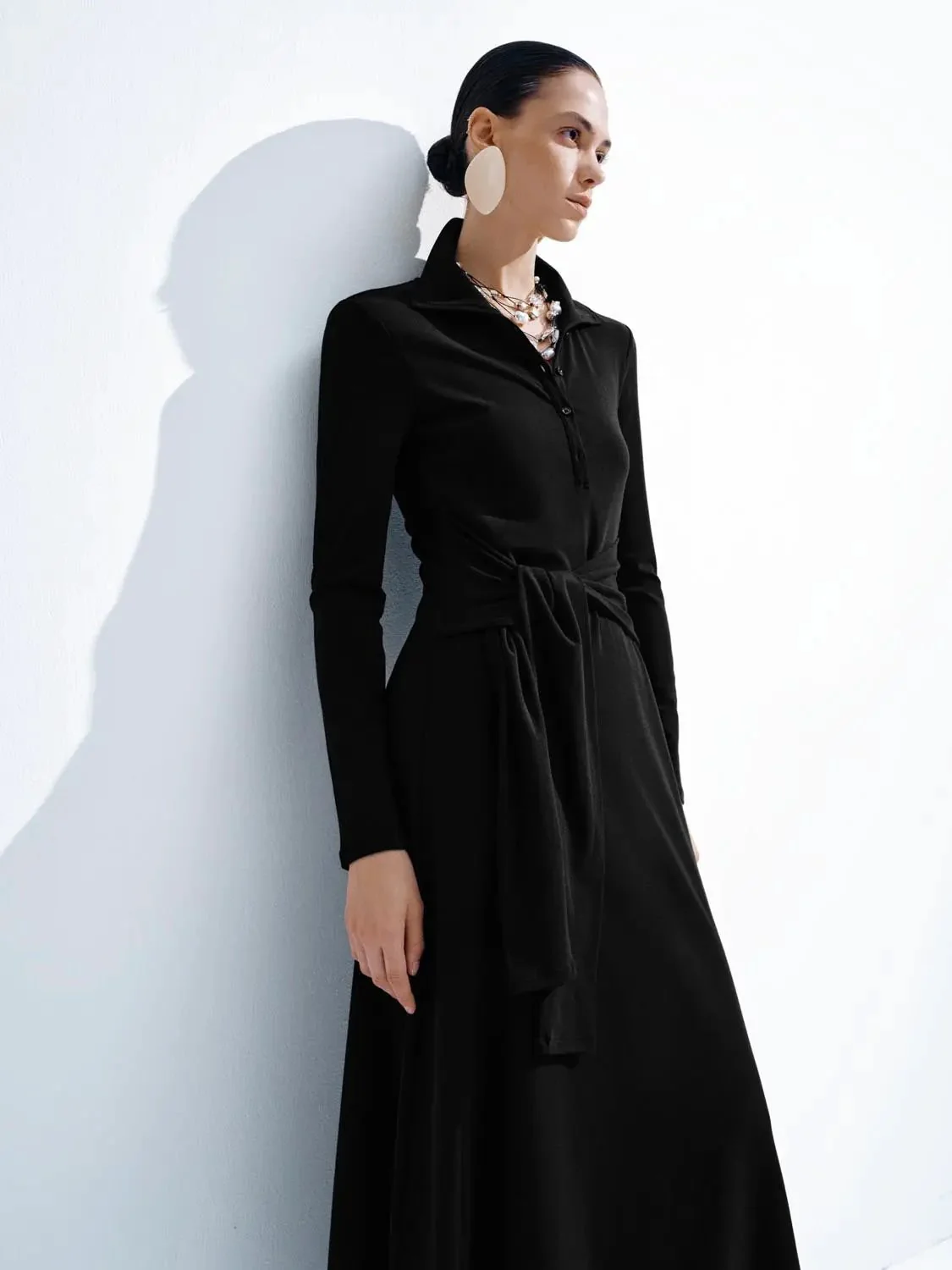 12816-henley-neck-long-sleeve-maxi-tie-waist-dresses-2.webp Henley Neck Long Sleeve Maxi Tie Waist Dresses