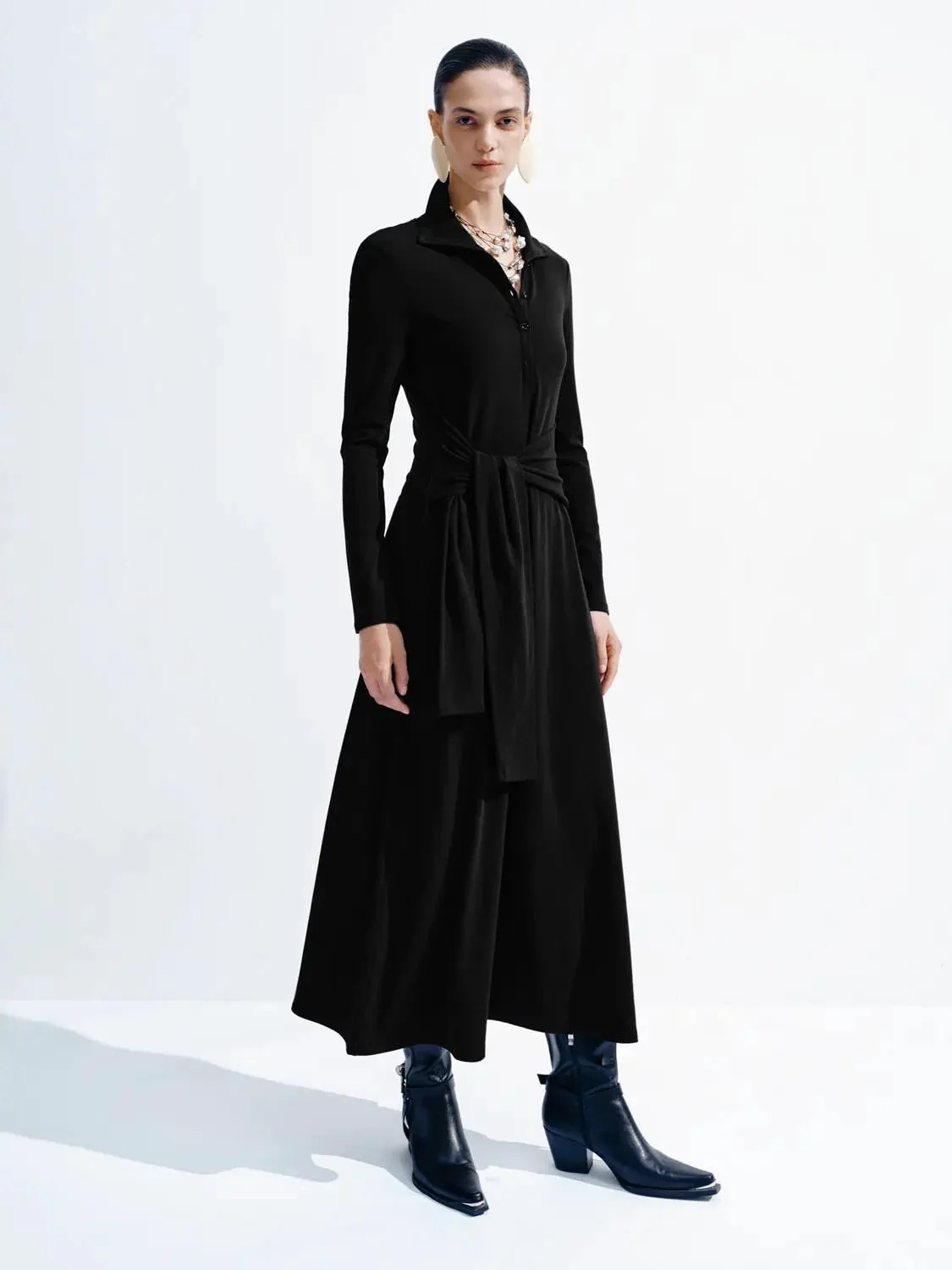 12816-henley-neck-long-sleeve-maxi-tie-waist-dresses-4.webp Henley Neck Long Sleeve Maxi Tie Waist Dresses