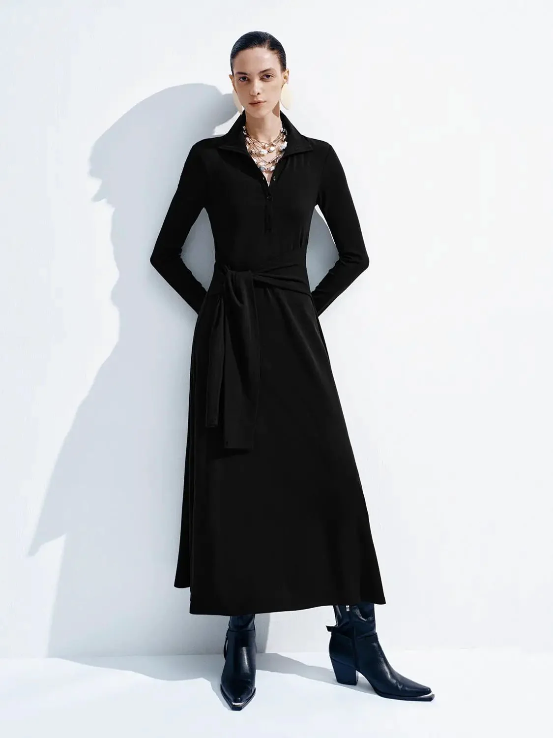 12816-henley-neck-long-sleeve-maxi-tie-waist-dresses-9.webp Henley Neck Long Sleeve Maxi Tie Waist Dresses