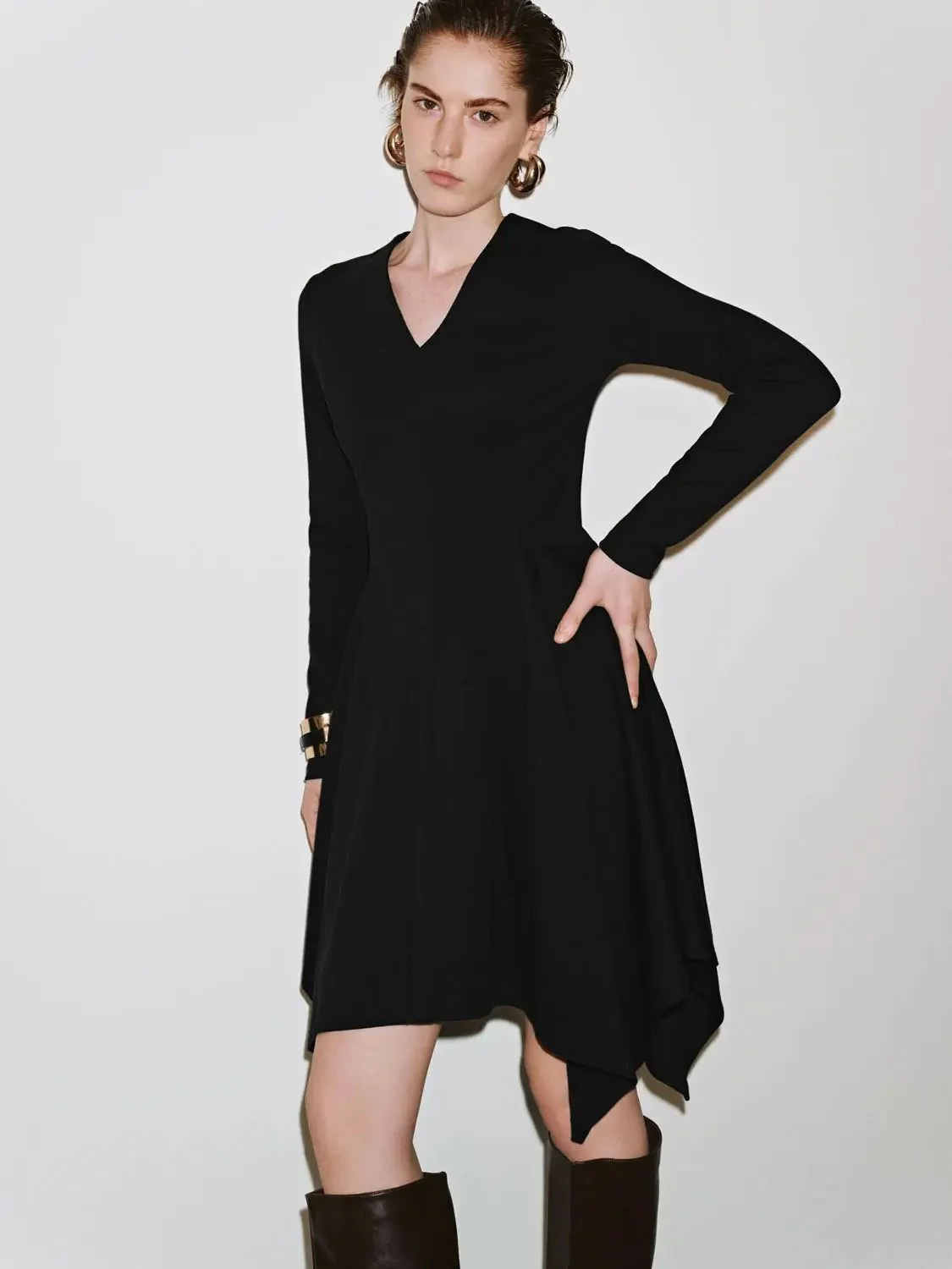 12828-asymmetric-cotton-blend-long-sleeve-midi-dresses-2.webp Asymmetric Cotton Blend Long Sleeve Midi Dresses