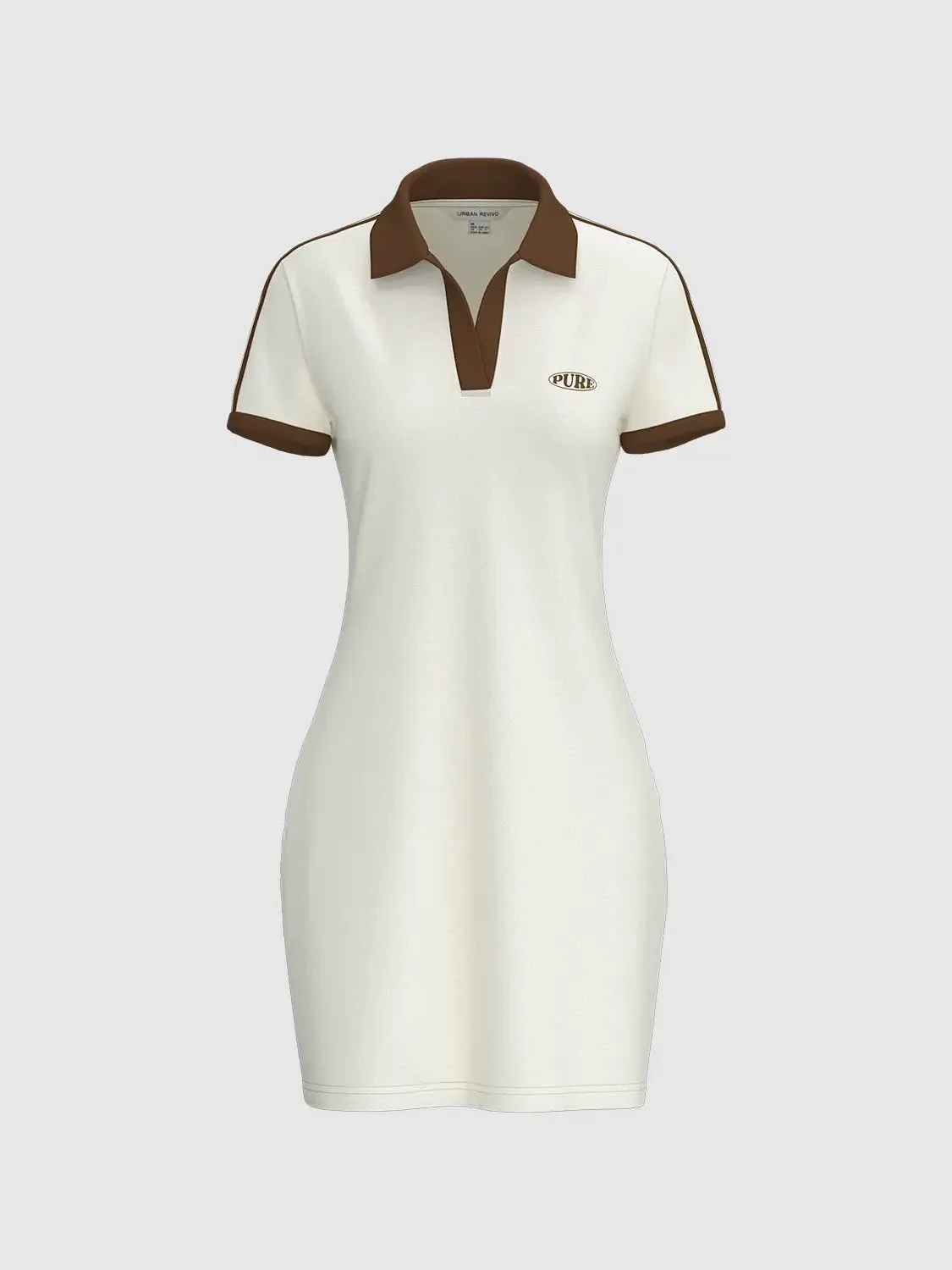 Polo Cotton Blend Collared A Line Silhouette Dress