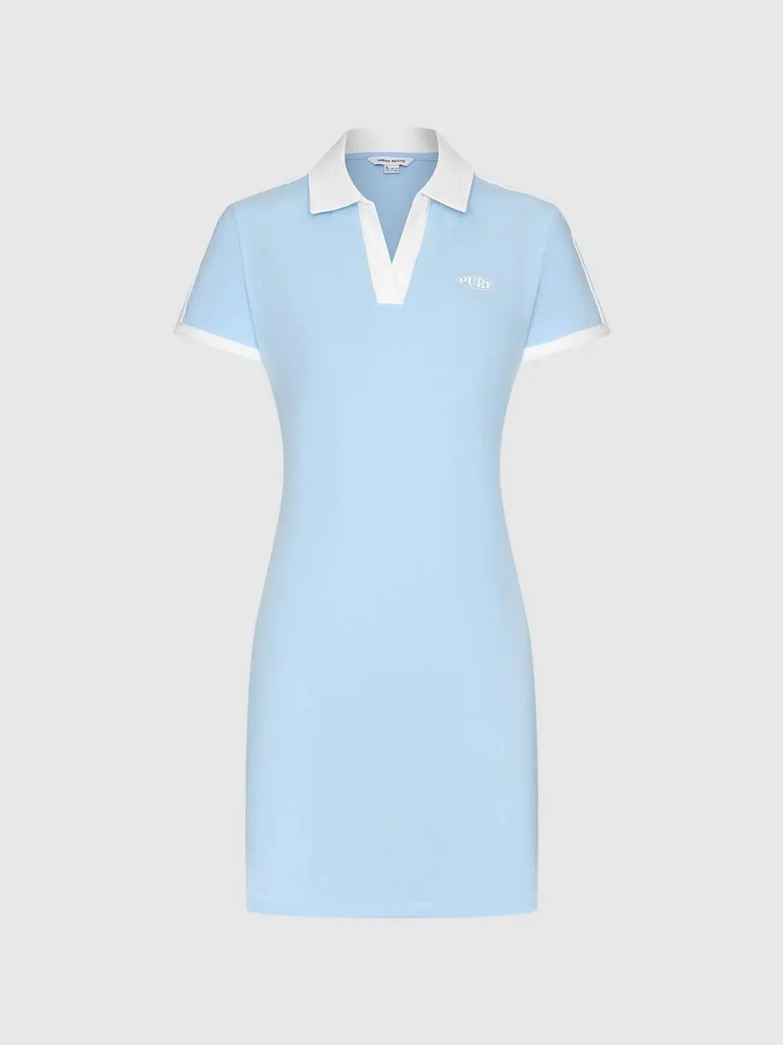 Polo Cotton Blend Collared A Line Silhouette Dress