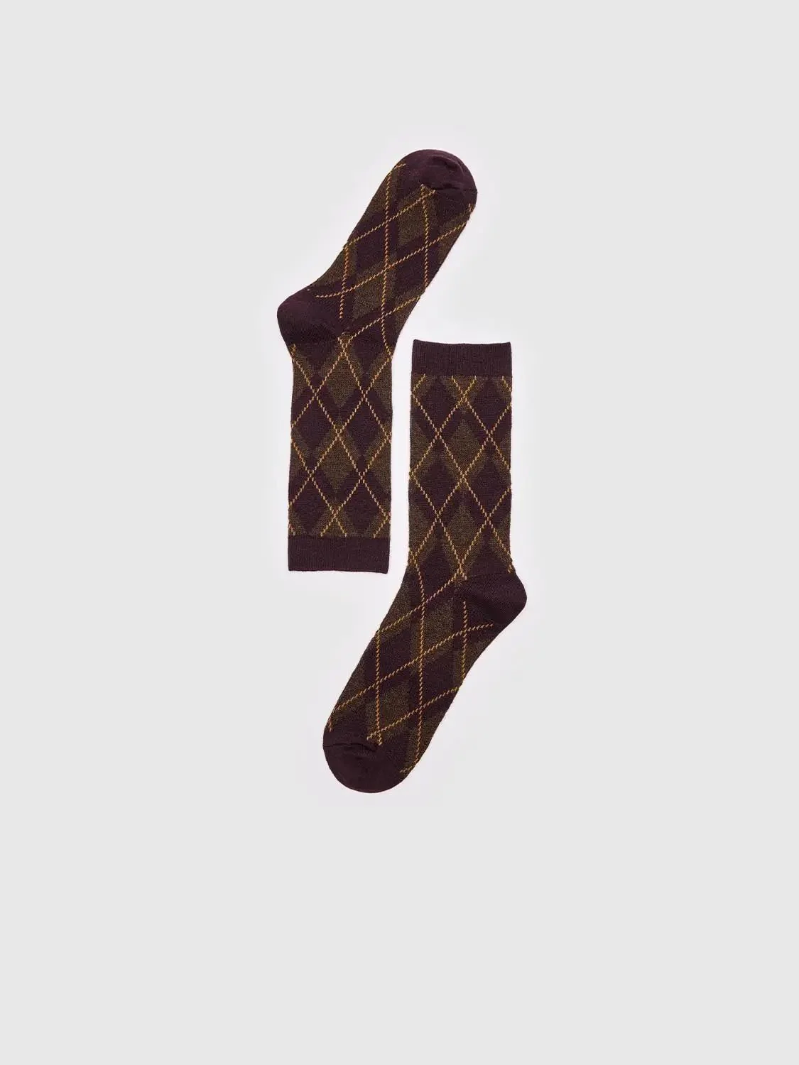12867-argyle-check-pattern-fine-knit-synthetic-socks-14.webp Argyle Check Pattern Fine Knit Synthetic Socks