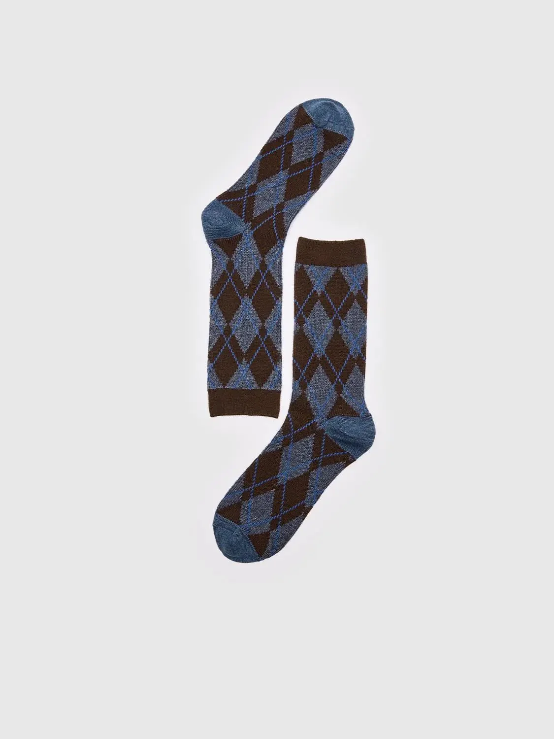 12867-argyle-check-pattern-fine-knit-synthetic-socks-2.webp Argyle Check Pattern Fine Knit Synthetic Socks