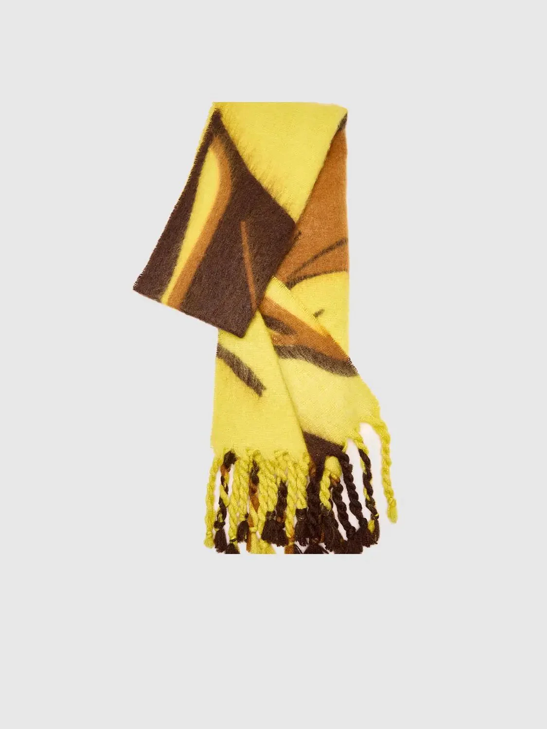 Intarsia Fringed Scarf