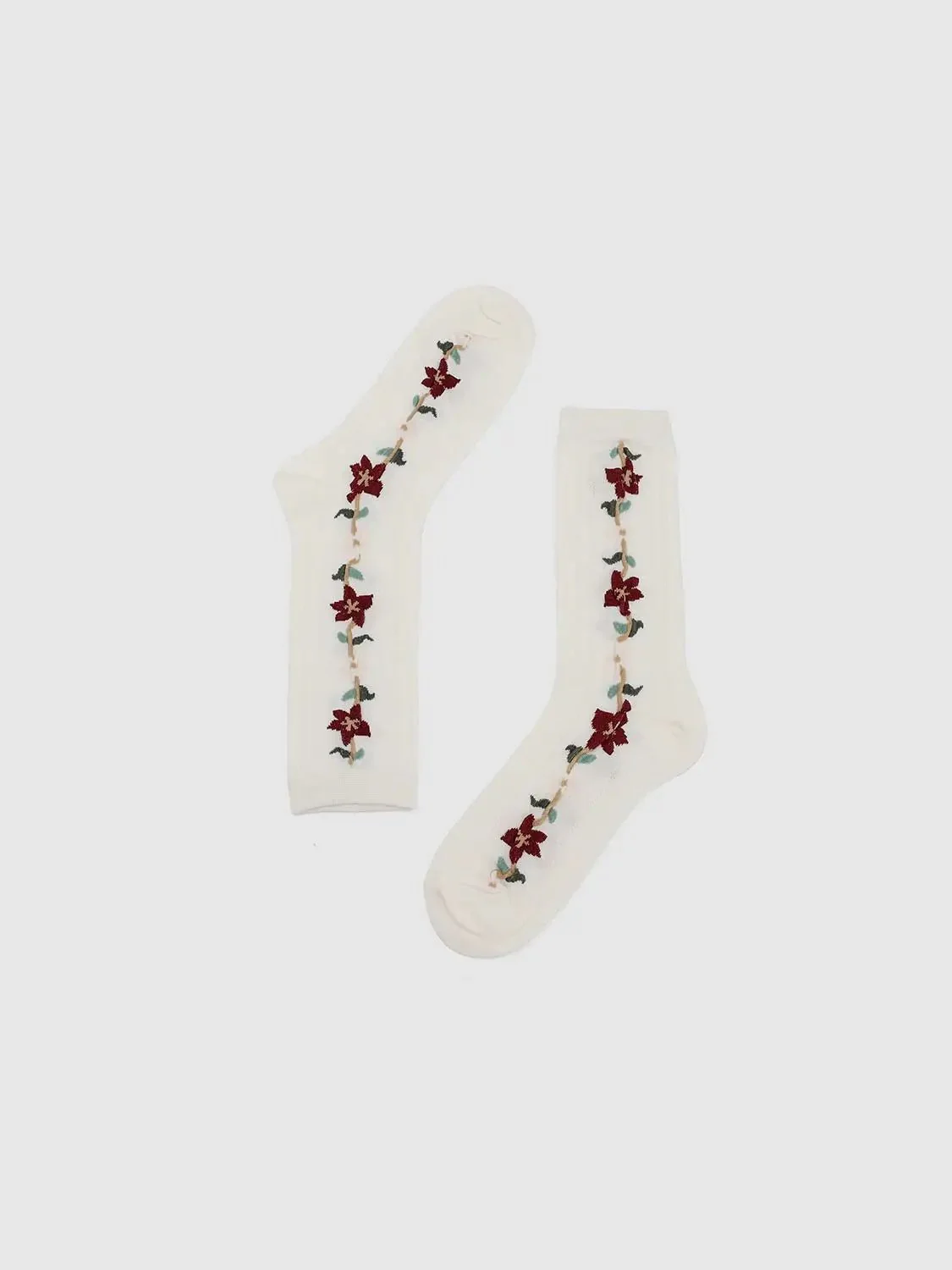 12877-floral-embroidered-cable-knitted-socks-2.webp Floral Embroidered Cable Knitted Socks