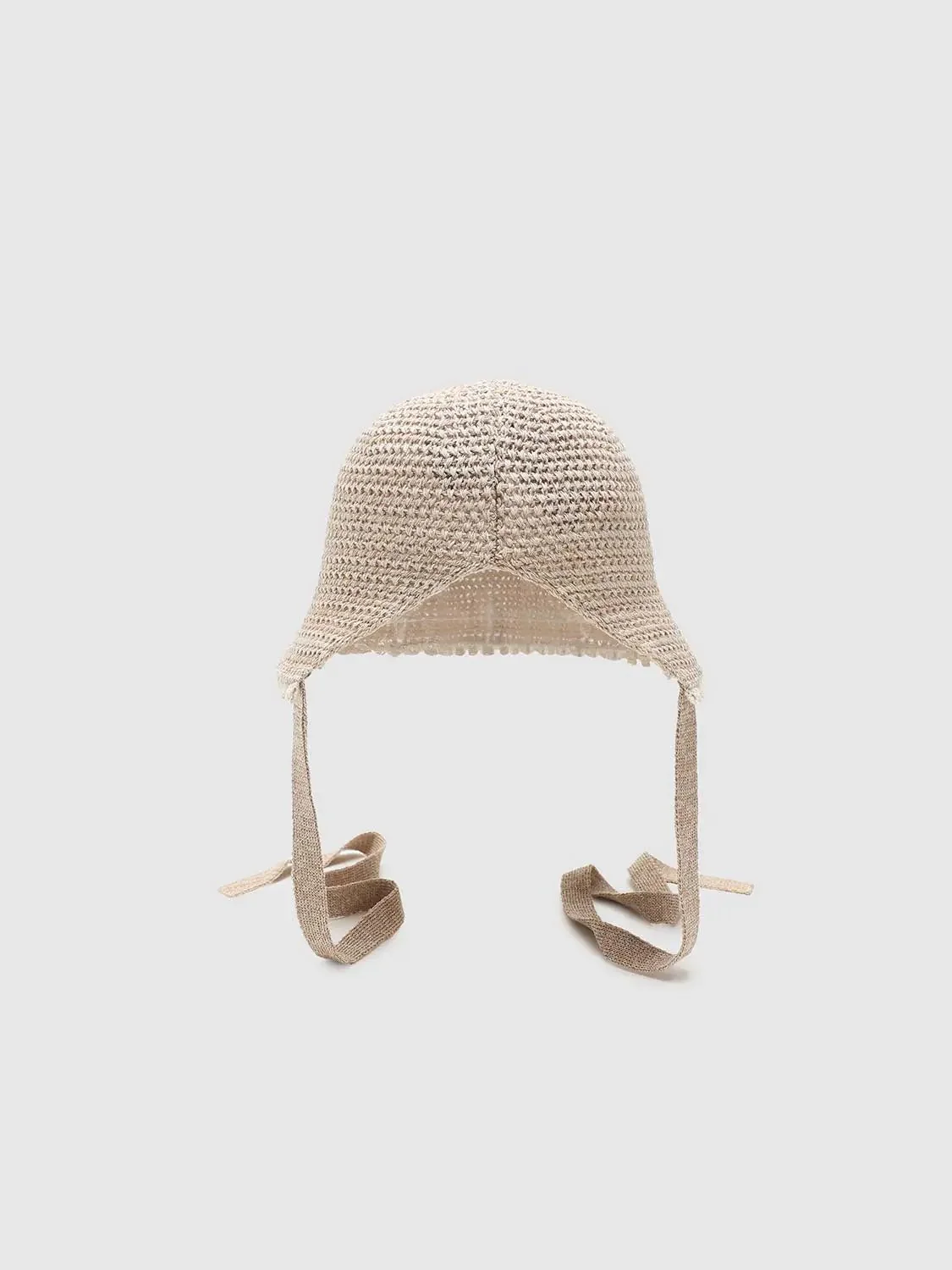 Crochet Knit Textured Contrast Trim Lightweight Hat