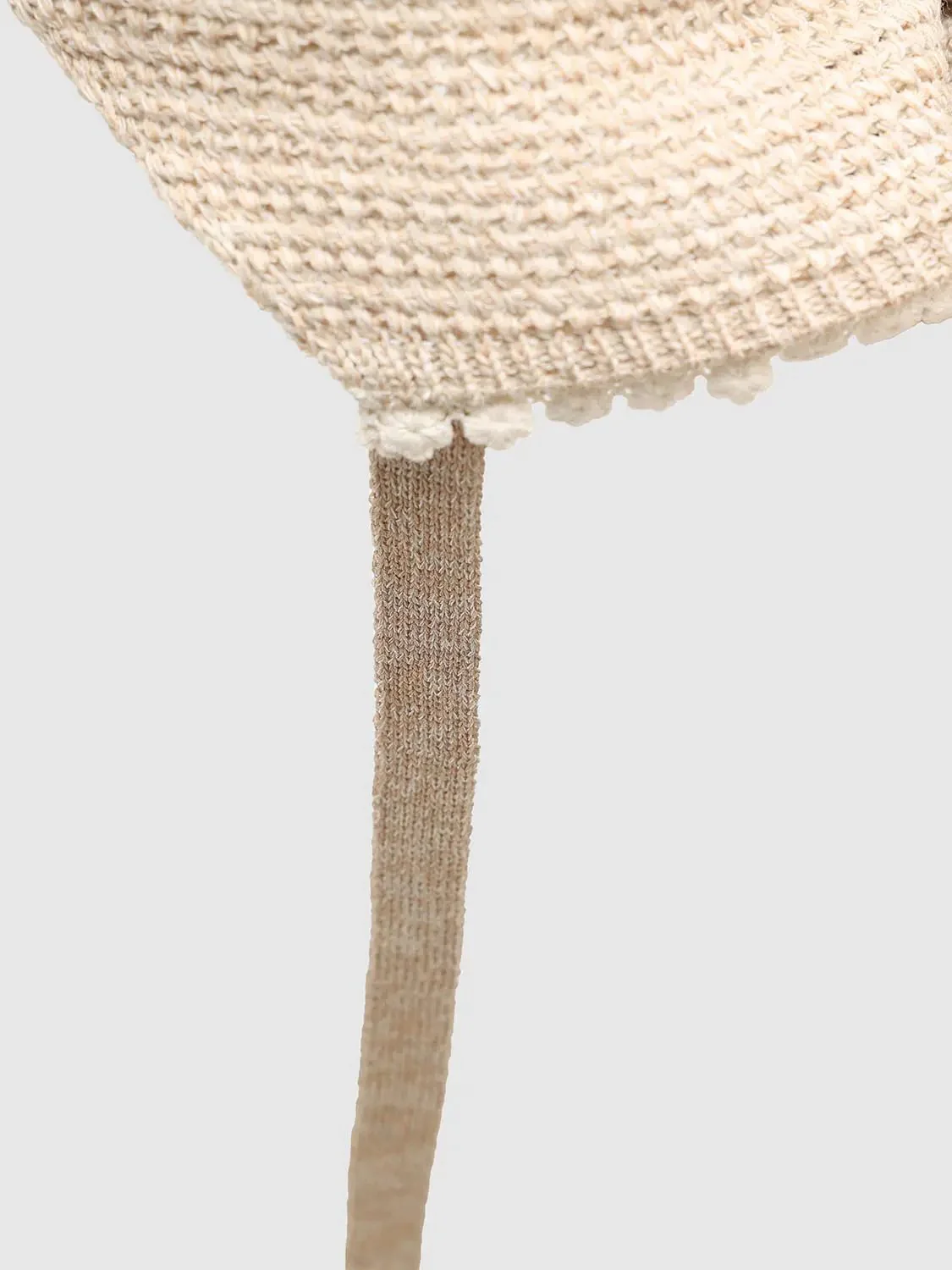Crochet Knit Textured Contrast Trim Lightweight Hat