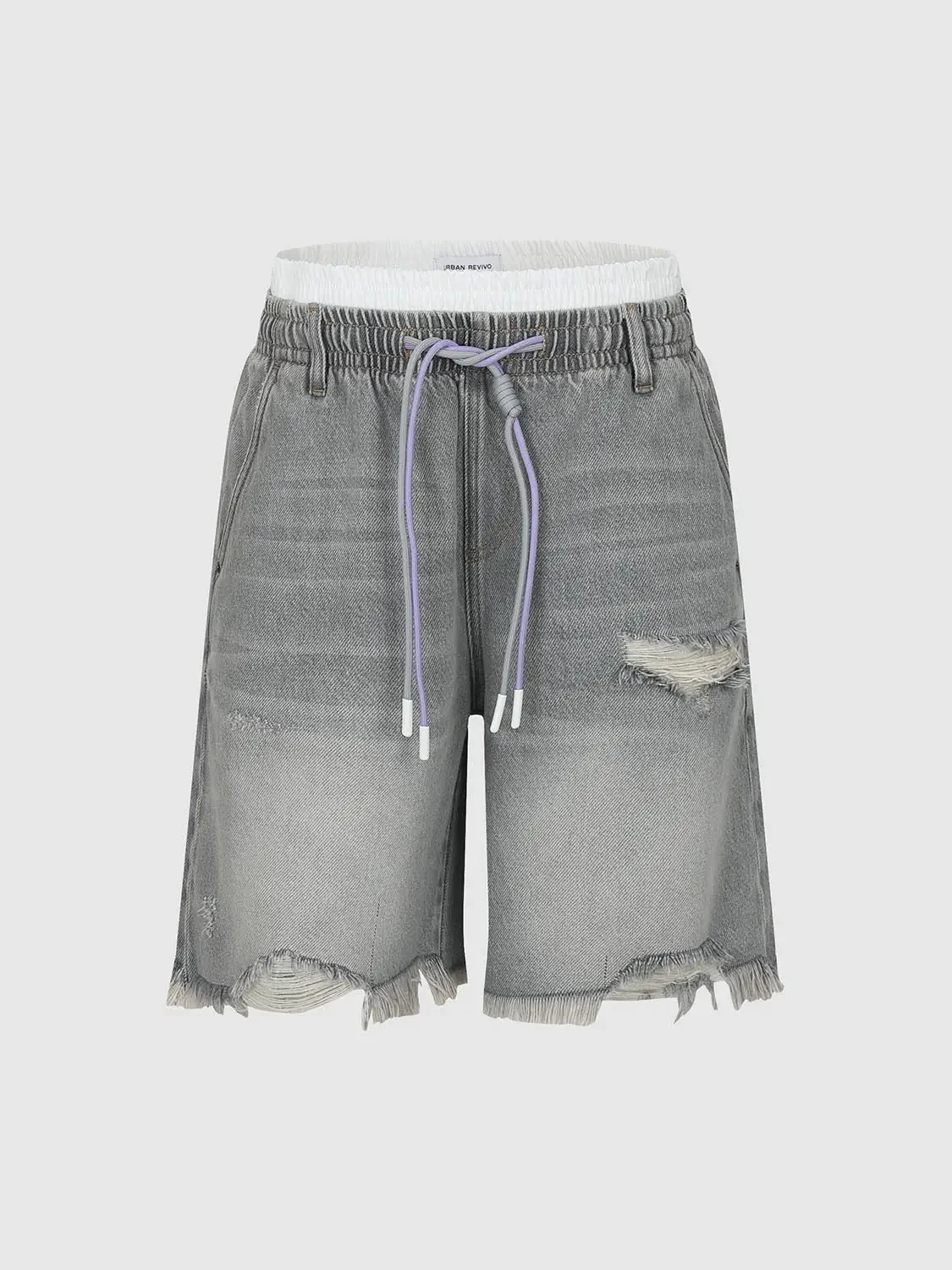 Drawstring Denim Shorts