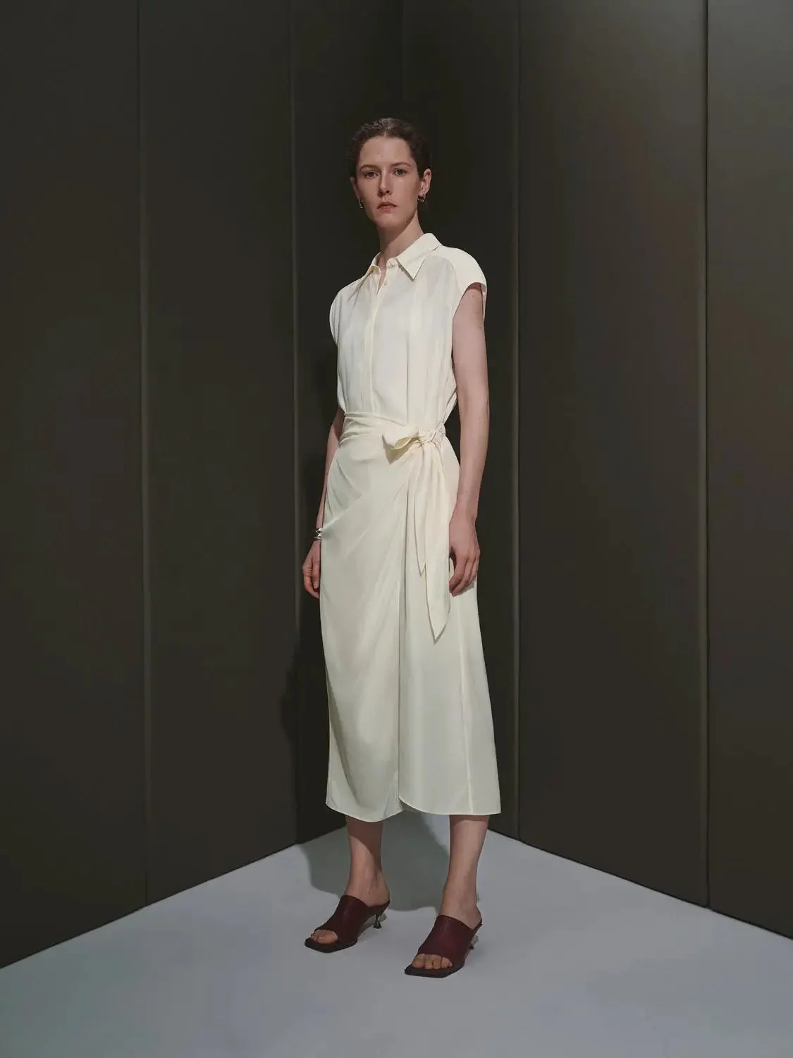 12994-cream-cap-sleeve-silk-blend-wrap-midi-dresses-4.webp Cream Cap Sleeve Silk Blend Wrap Midi Dresses