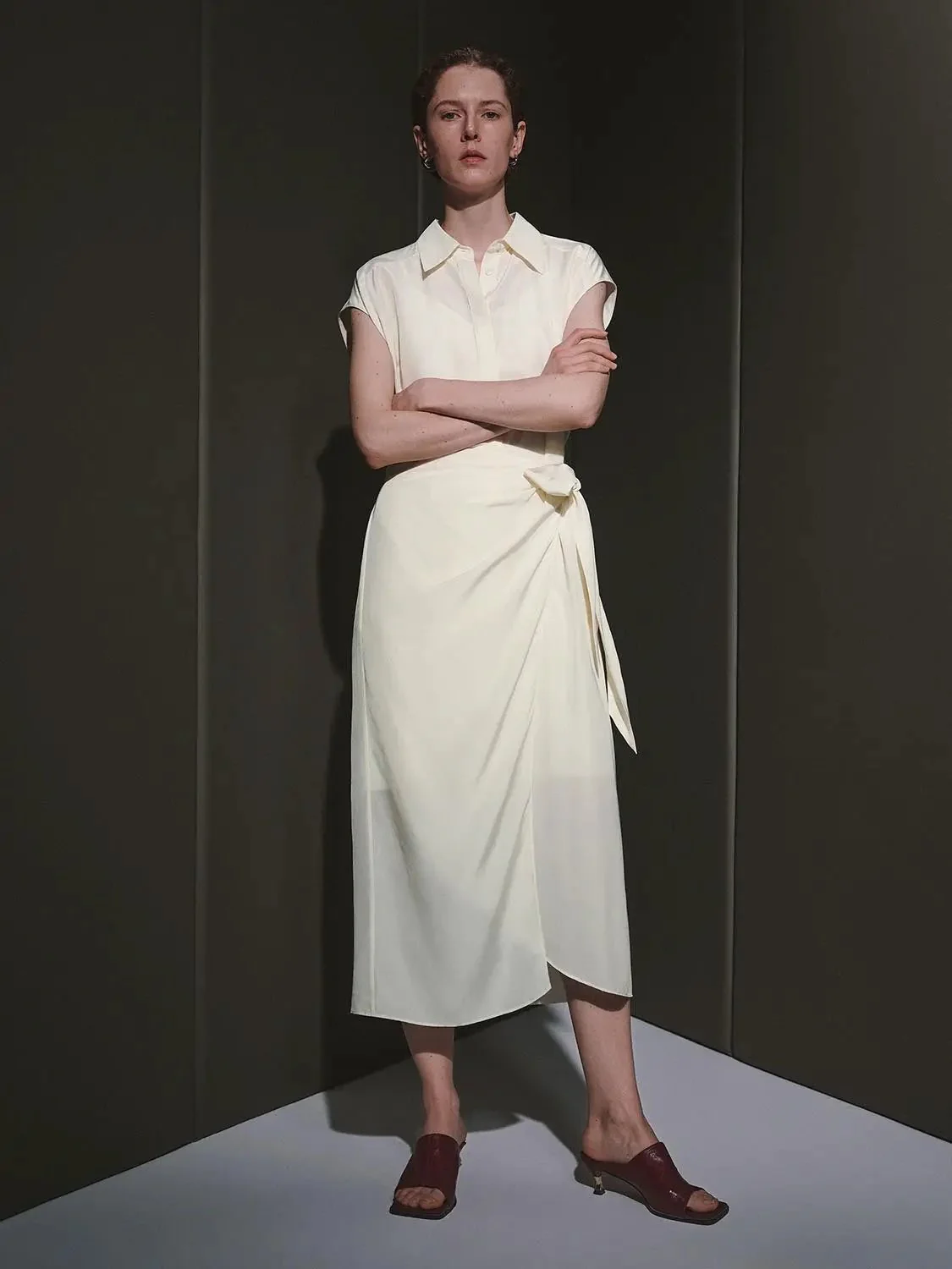 12994-cream-cap-sleeve-silk-blend-wrap-midi-dresses-9.webp Cream Cap Sleeve Silk Blend Wrap Midi Dresses