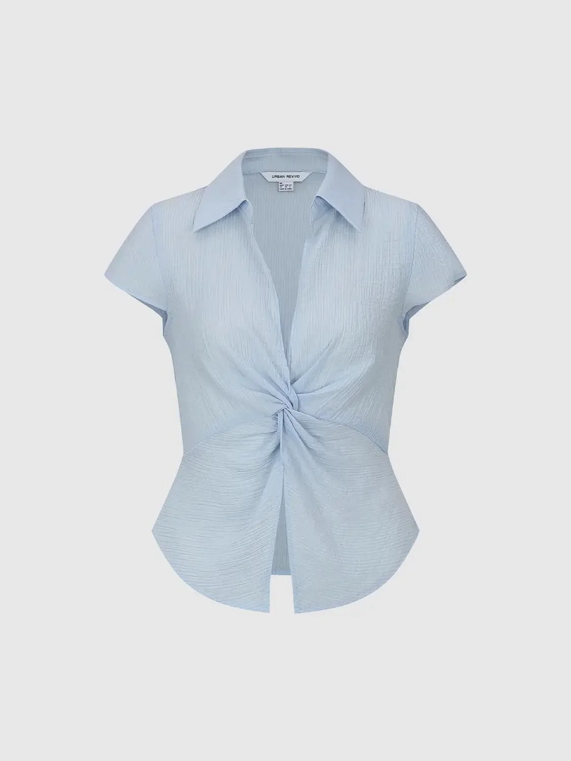13079-short-sleeve-knot-front-overhead-shirt-8.webp Short Sleeve Knot Front Overhead Shirt