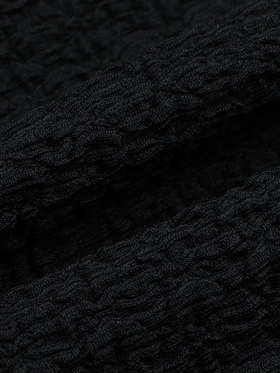 V-Neck Textured Knit Button-Up Vest