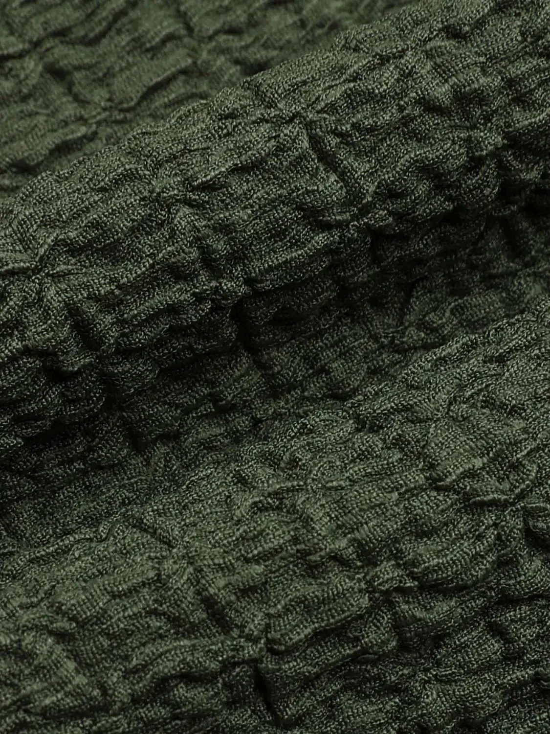 V-Neck Textured Knit Button-Up Vest