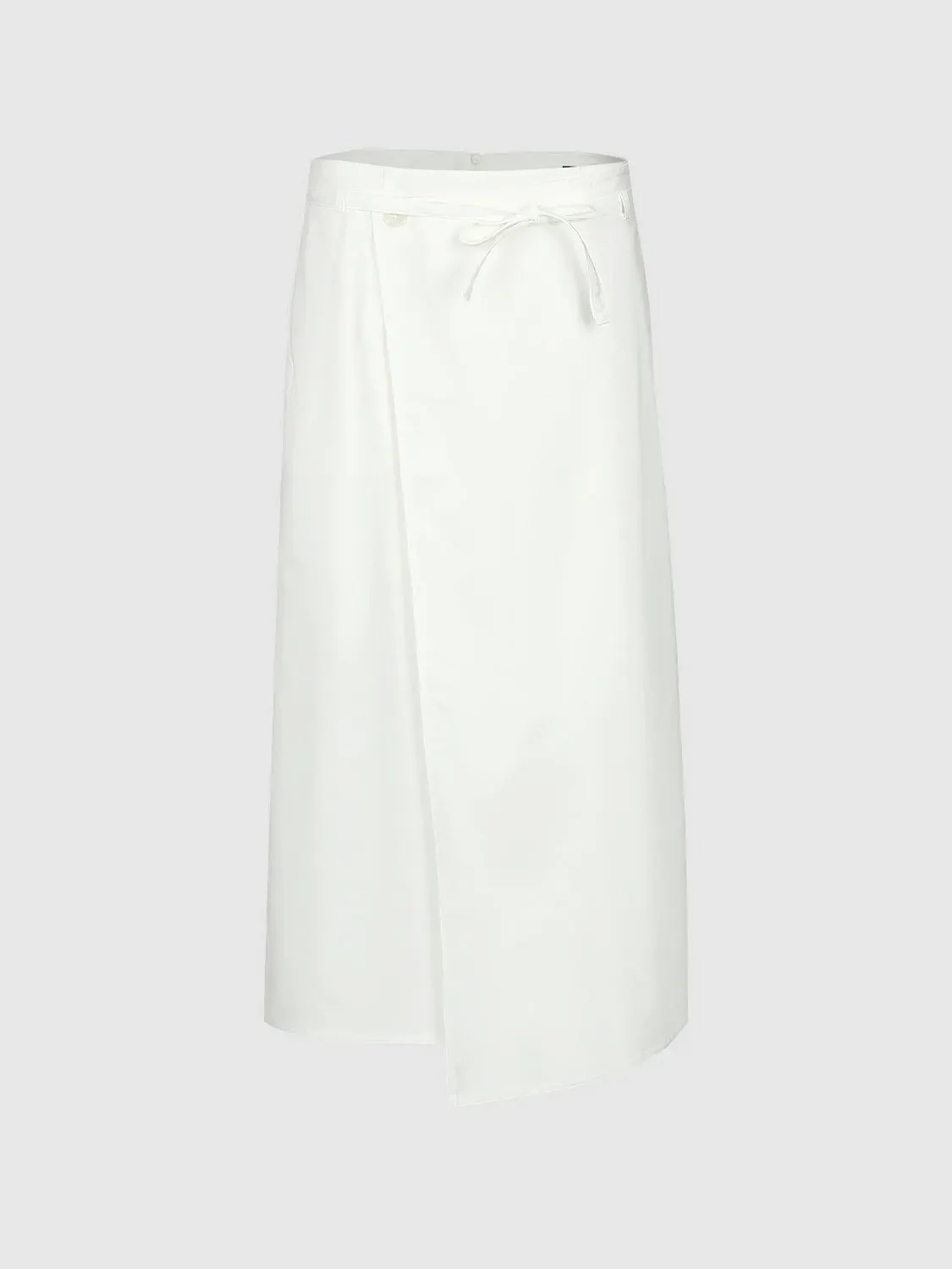 Elegant Draped Asymmetric Wrap Midi Skirt