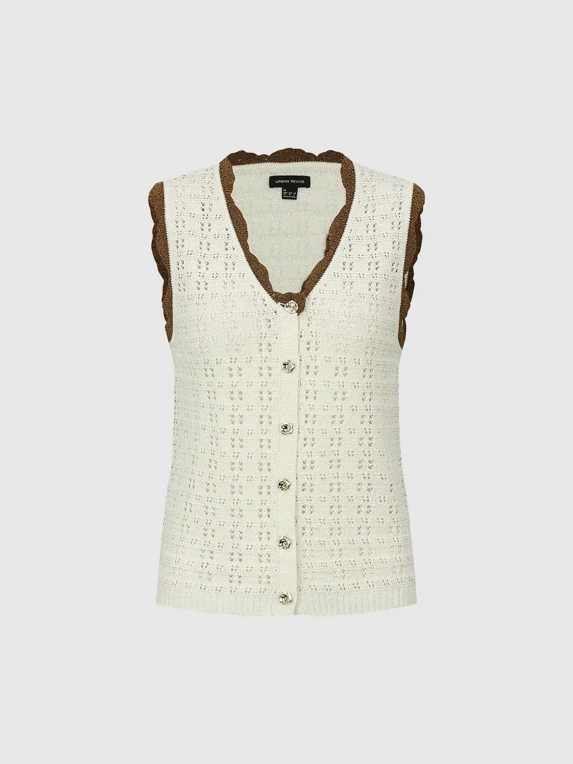 13145-contrast-ruffle-trim-open-knitted-sleeveless-cardigans-7.webp Contrast Ruffle Trim Open Knitted Sleeveless Cardigans